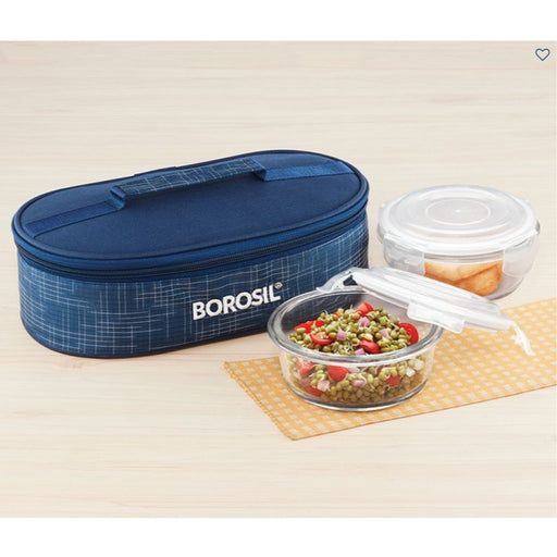 2 Round Microwavable Glass Lunch Box (Classic Flat) - ICYTRD2400H