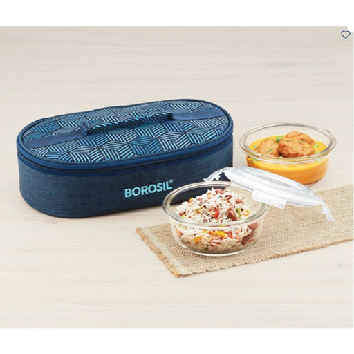 2 Round Microwavable Glass Lunch Box (Foodluck Flat) - ICYCSBS400H