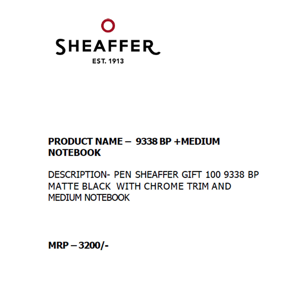 Sheaffer - 9338 Ball Pen + Medium Notebook