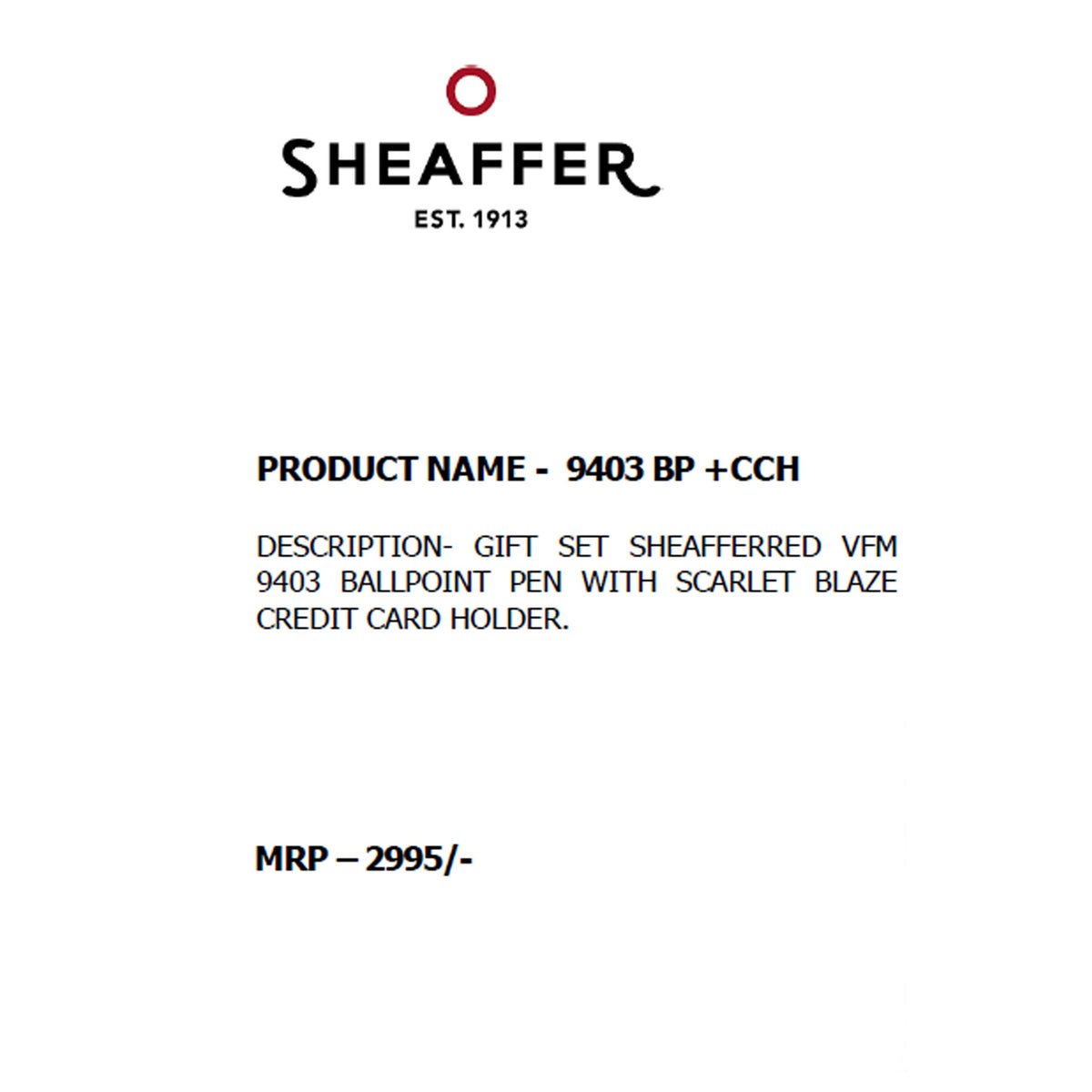 Sheaffer - 9403 Ball Pen + Card Holder