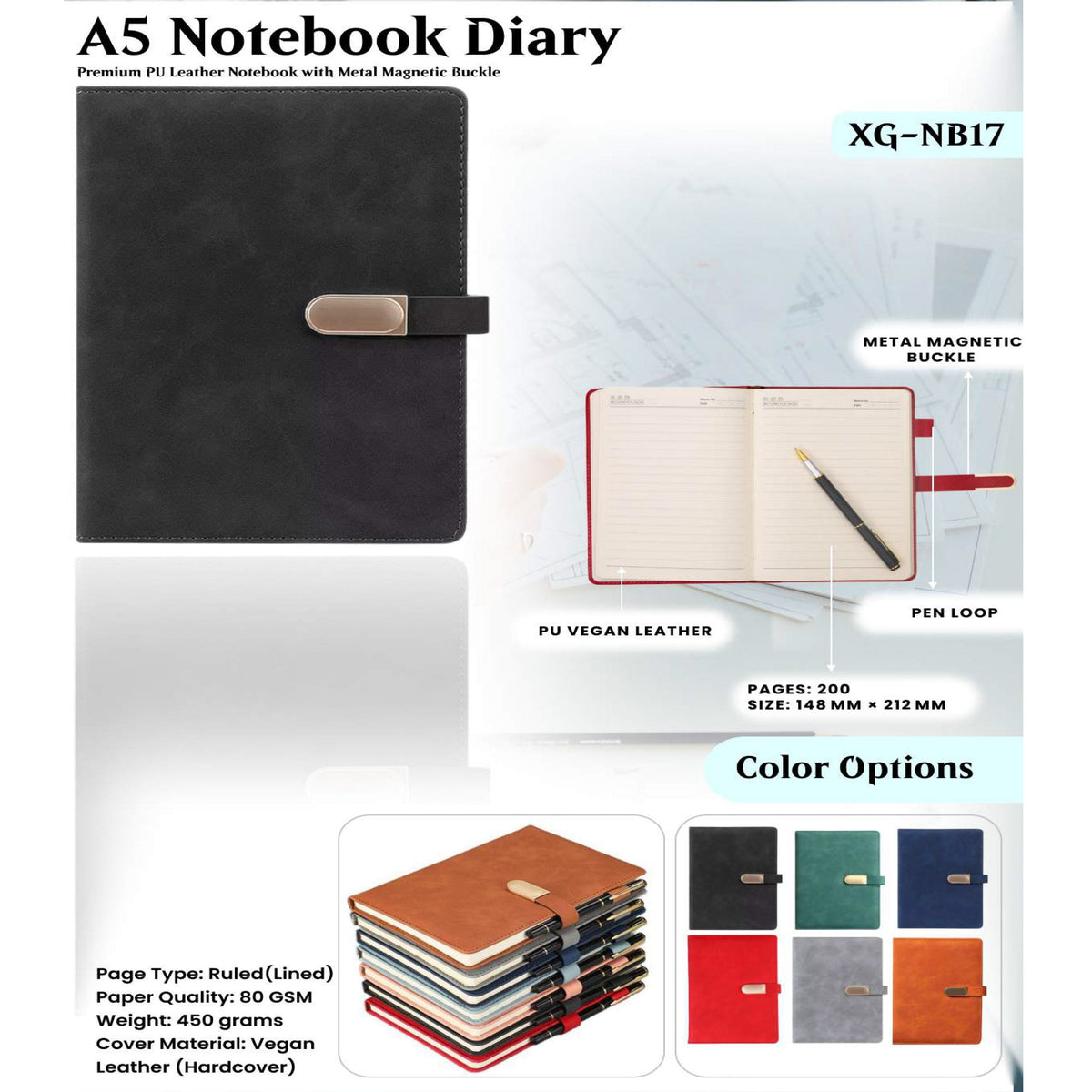 A5 Notebook Diary - XG - NB17