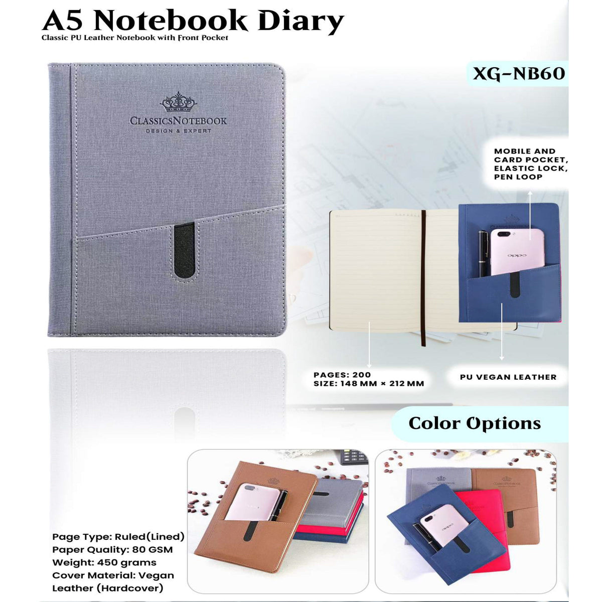 A5 Notebook Diary - XG - NB60