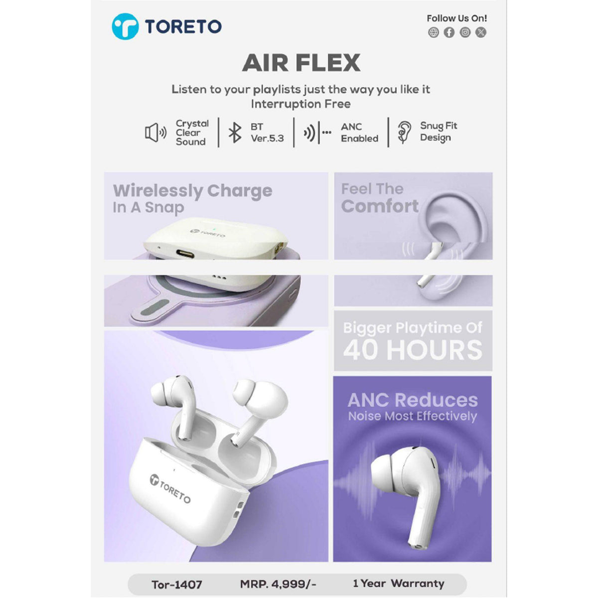Toreto - Air Flex Wireless Earbuds