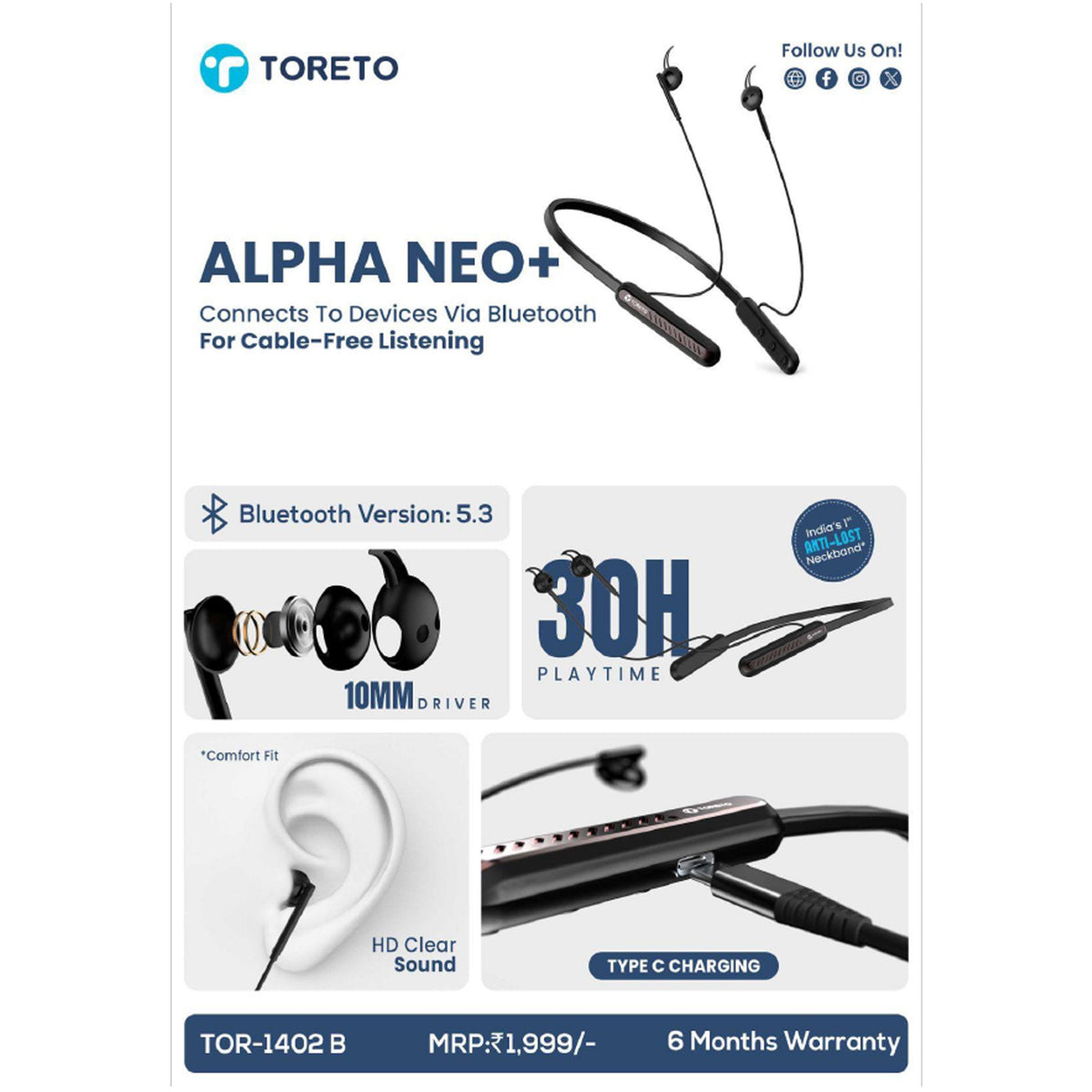Toreto - Alpha Neo Plus Neckband