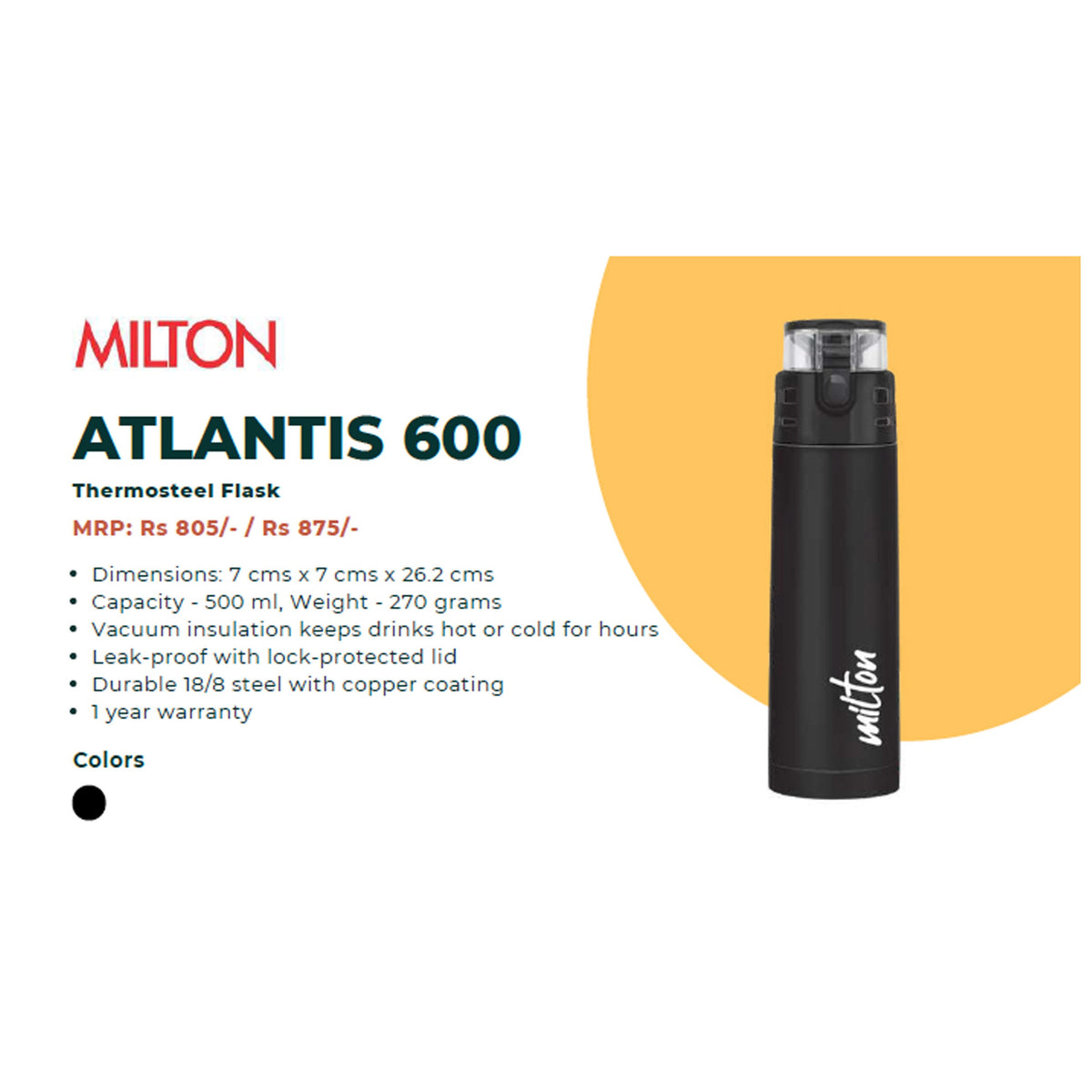 Milton - Atlantis 600 Thermo Steel Flask