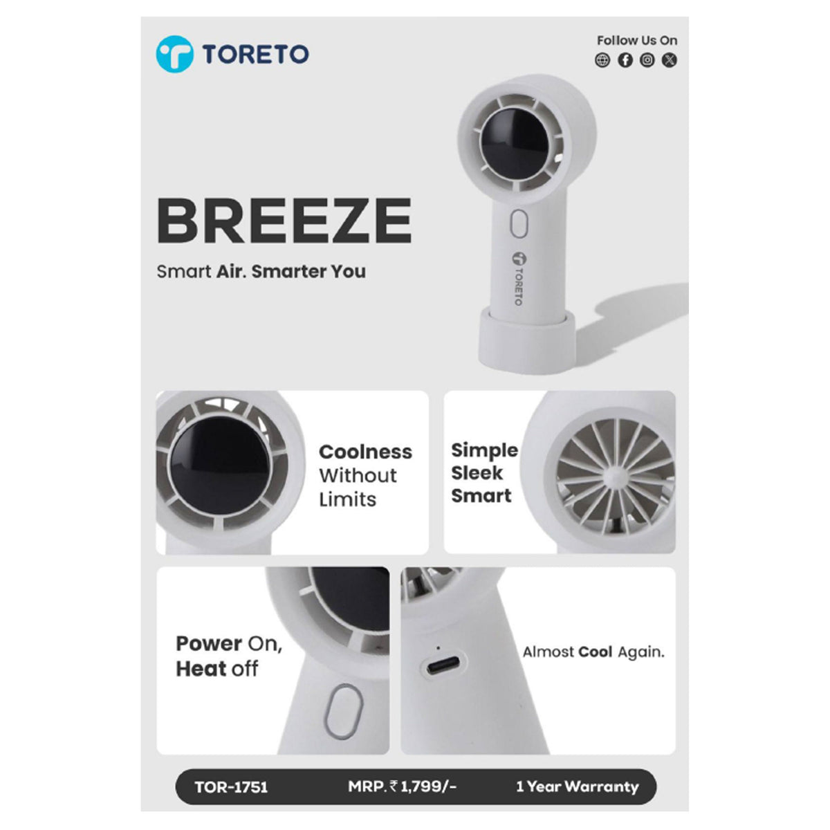Toreto - Breeze Portable Fan