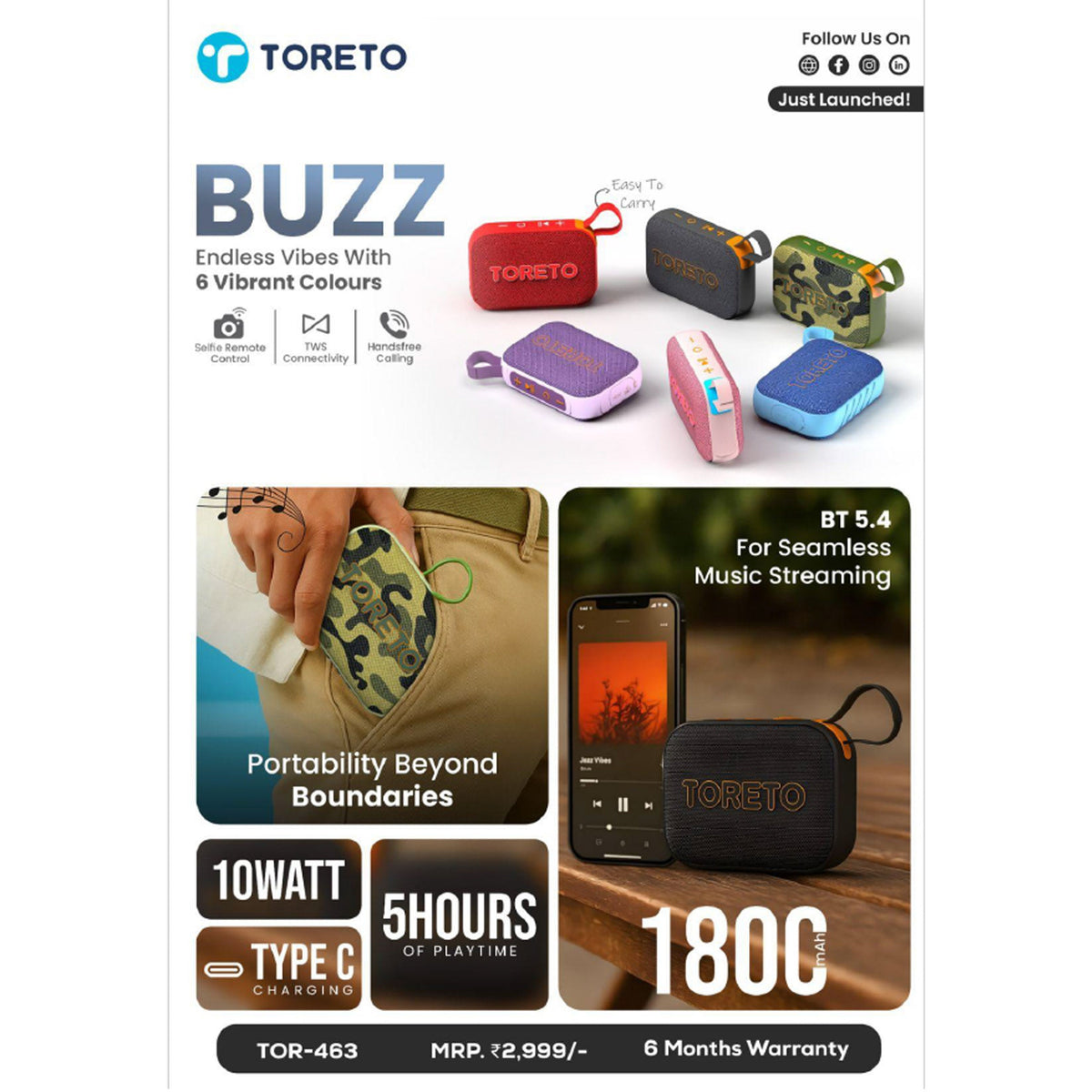 Toreto - Buzz Bluetooth Speaker