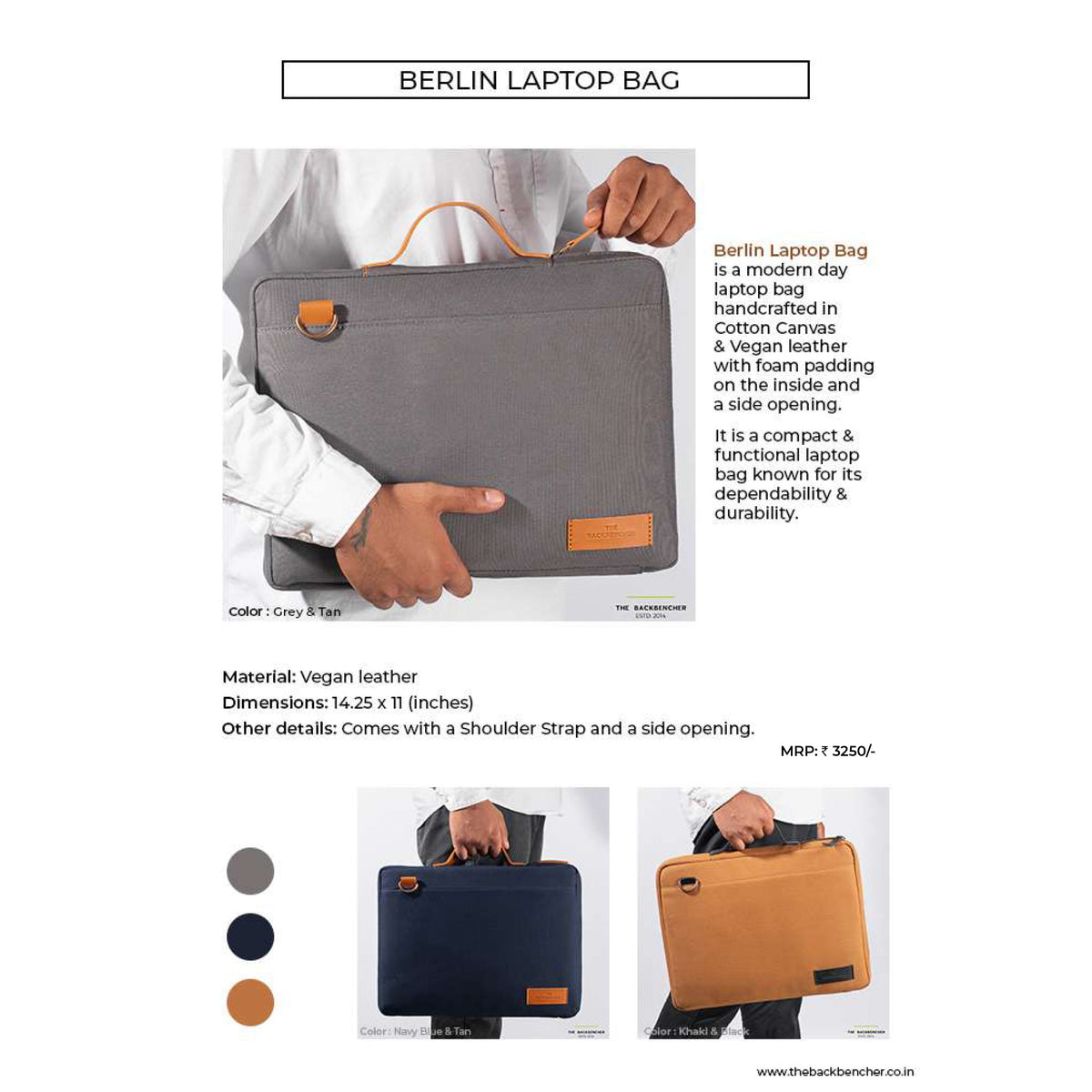 The Back Bencher - Berlin Laptop Bag