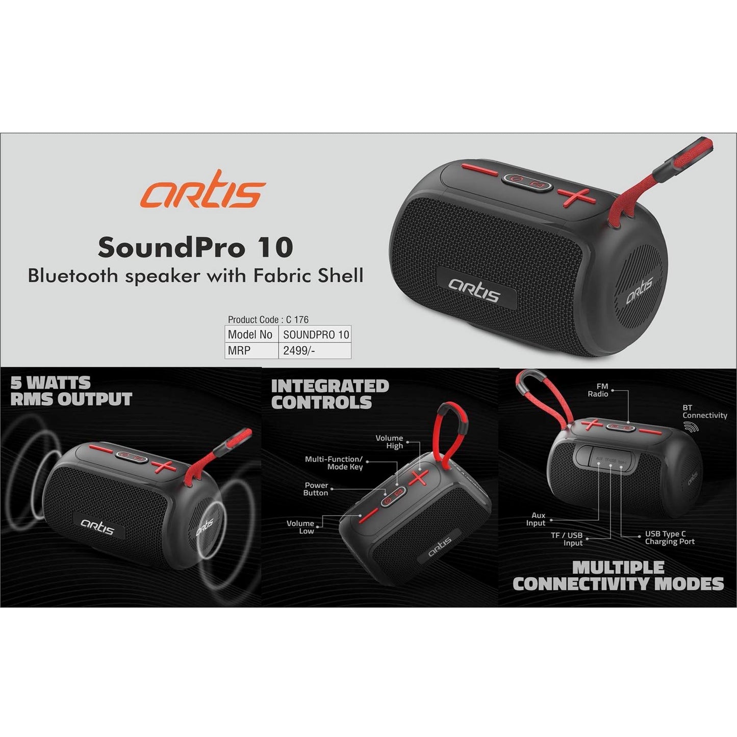 Ortis Soundpro 10 Bluetooth speaker with Fabric Shell - C 176