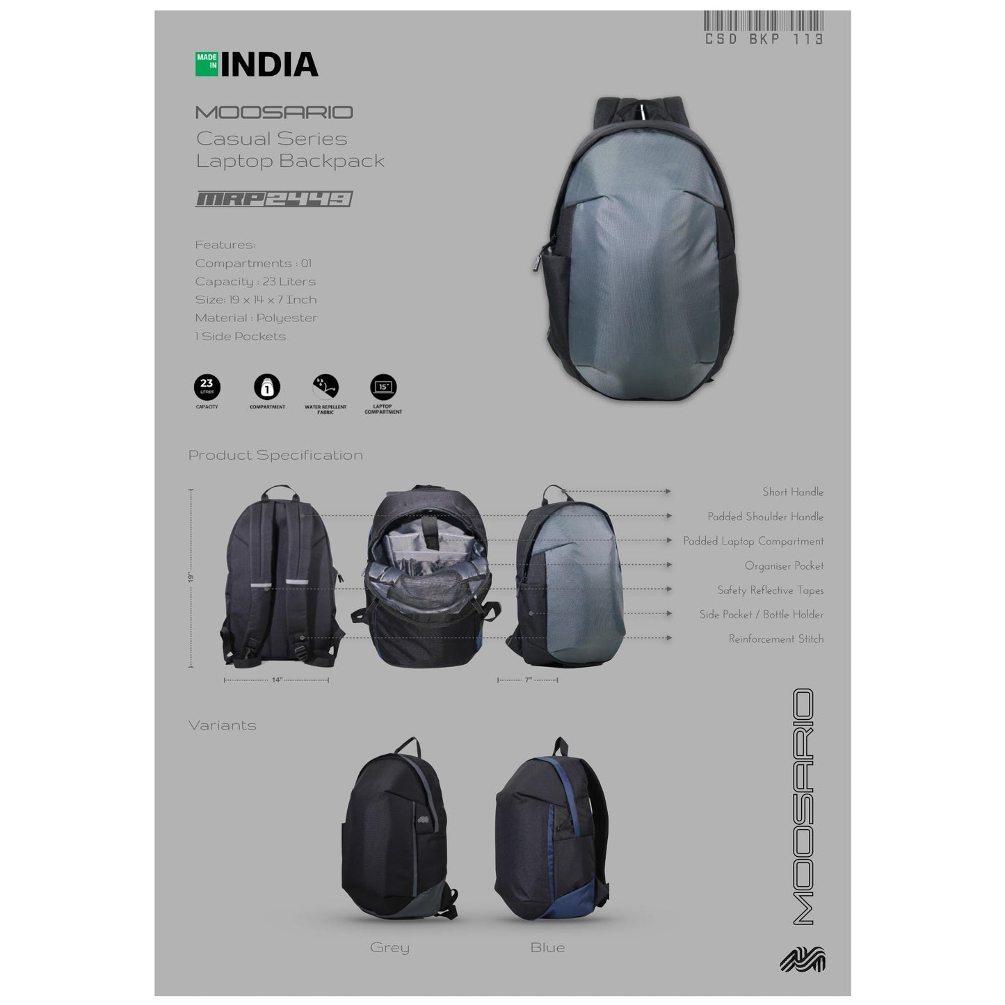MOOSARIO BAGS - LAPTOP BAGS - BKP 113