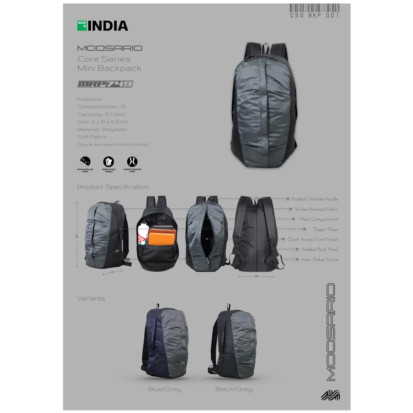 MOOSARIO BAGS - LAPTOP BAGS - BKP 001
