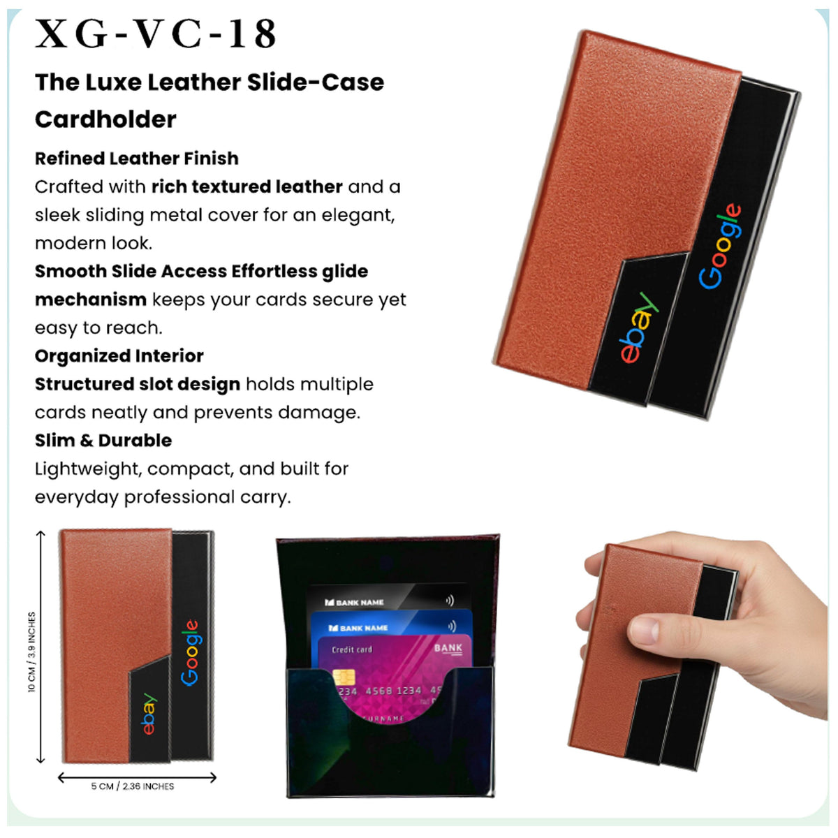 Luxe Leather Slide Case Card Holder - XG - VC-18