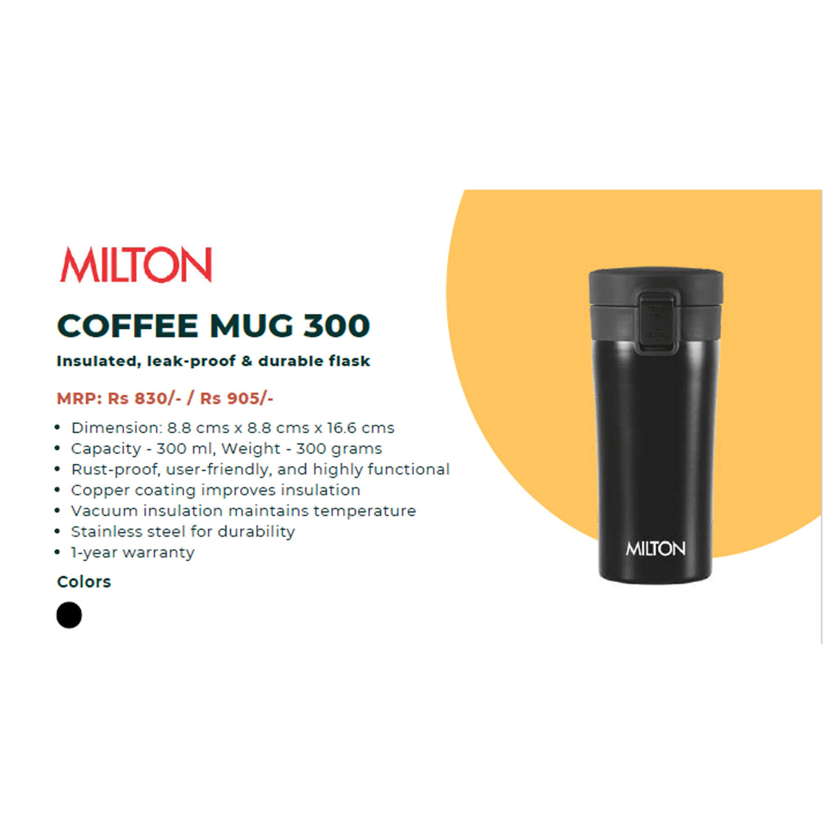 Milton - Coffee Mug 300 Insulated Flask