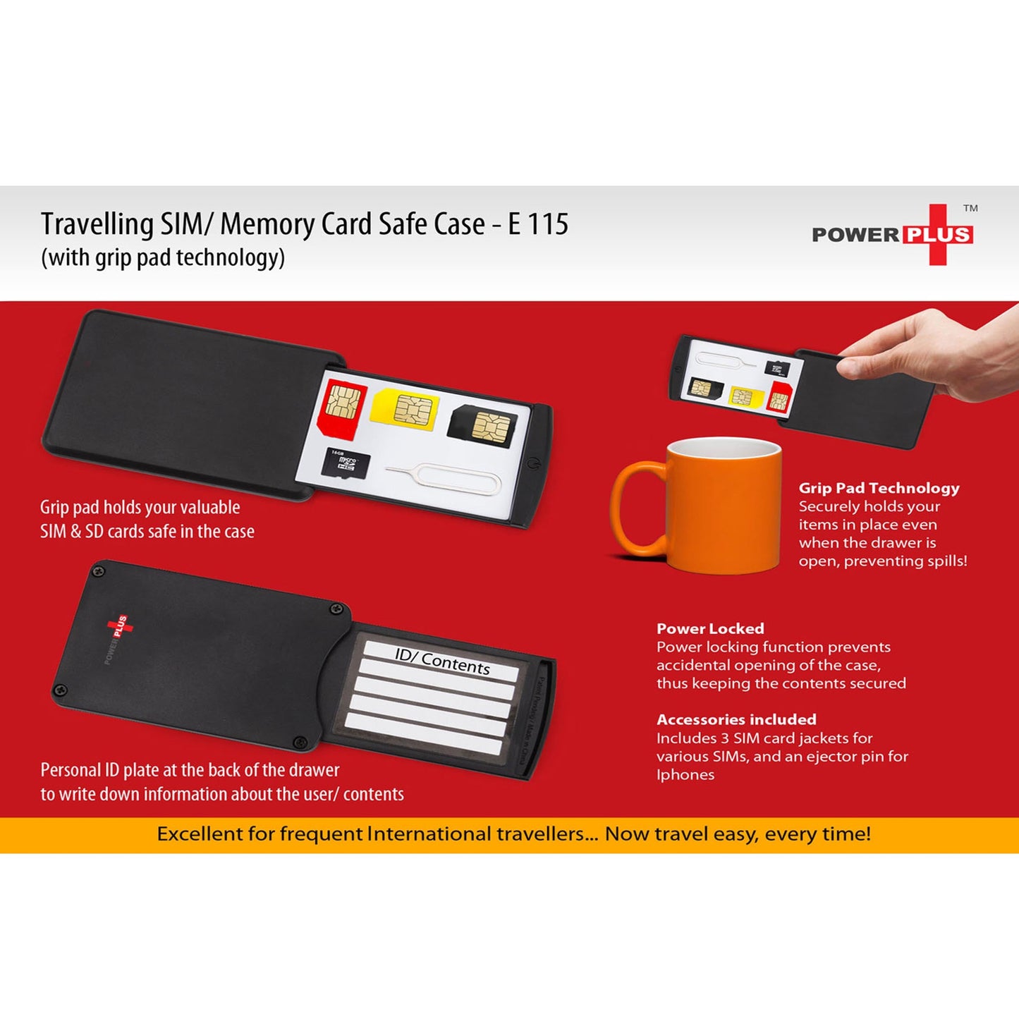 Travelling SD/Sim card safe case - E 115