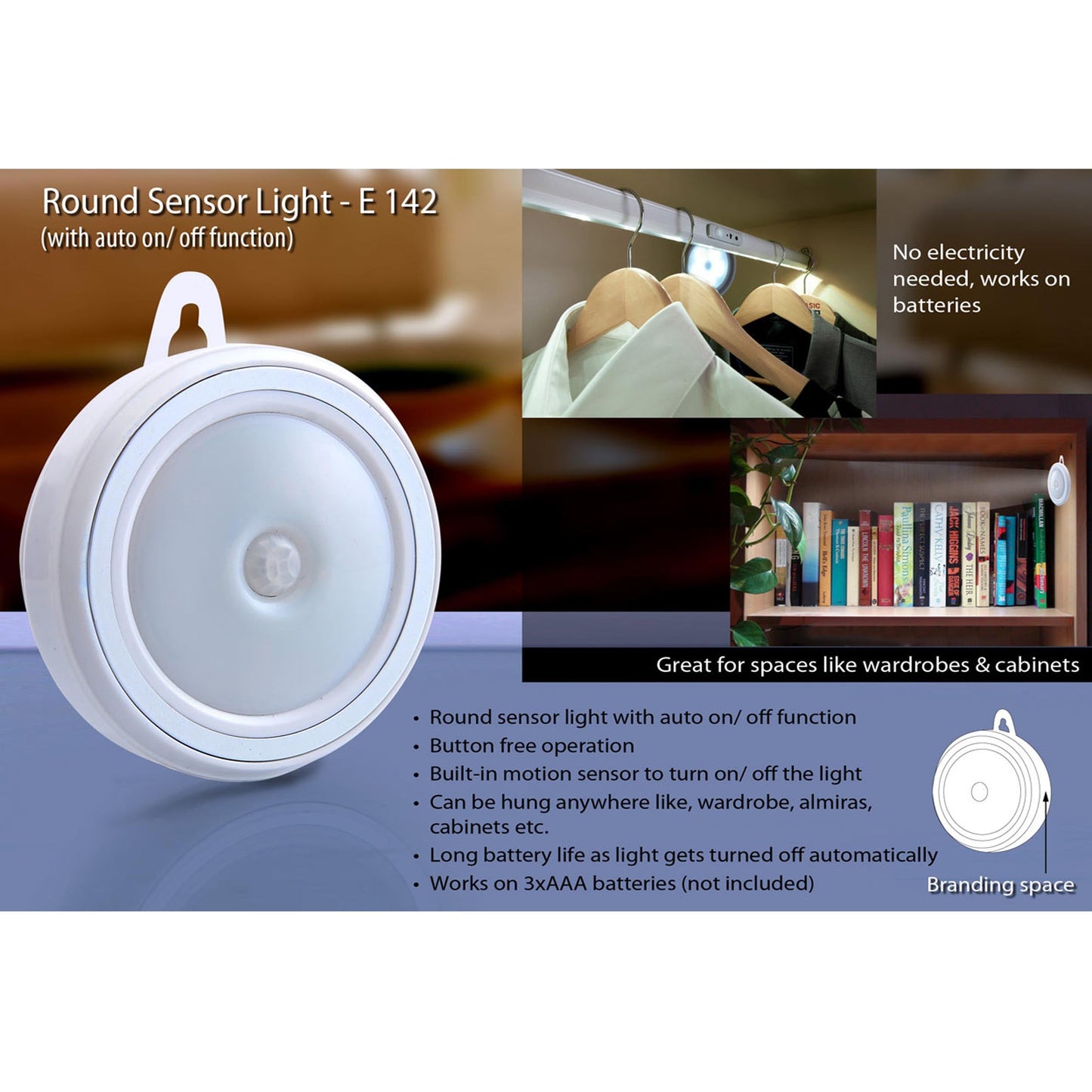 Round Sensor light (auto on/off) - E 142