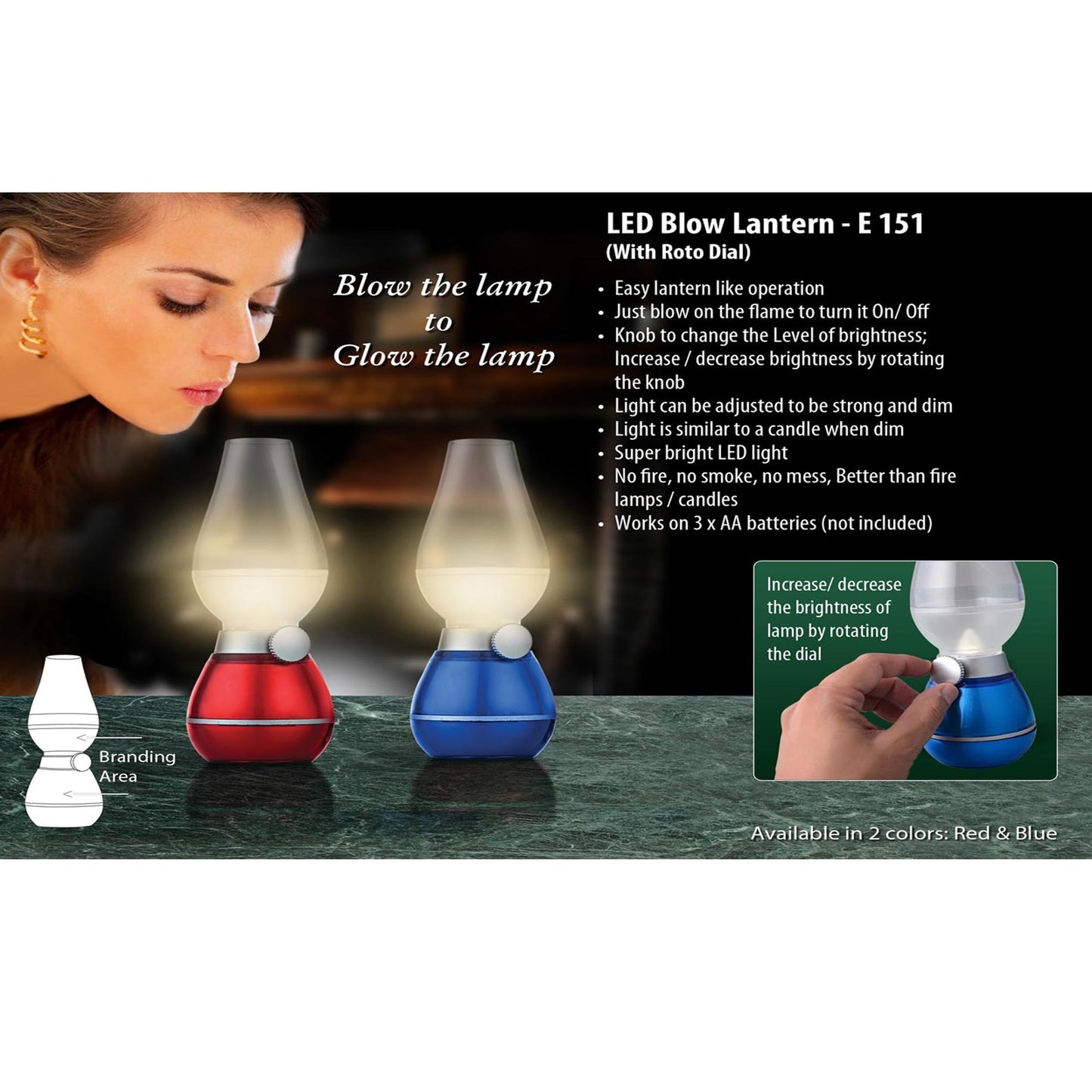 Blow lantern with roto dial (compact size) - E 151