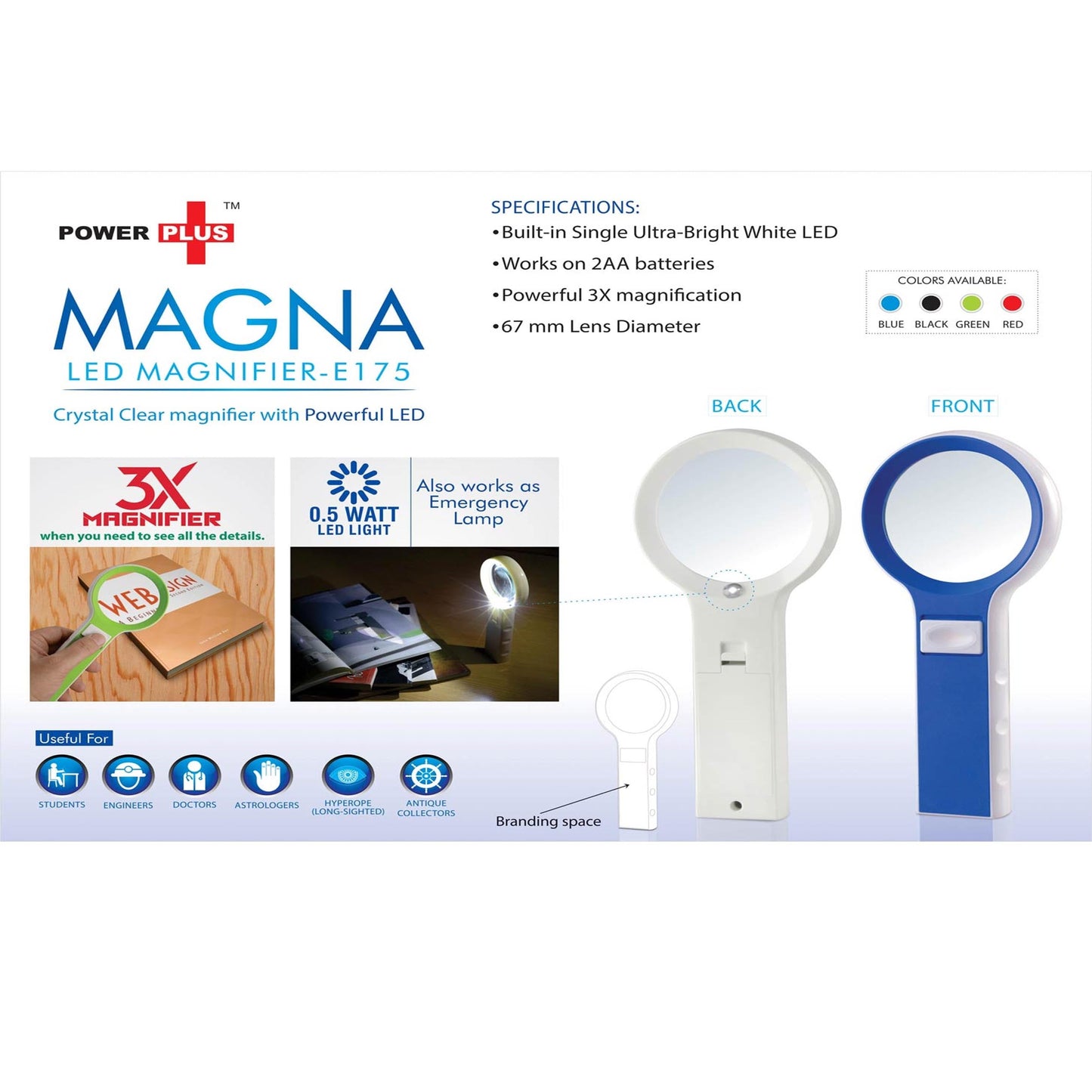 Power Plus Magna: Magnifier With Lamp Function - E 175