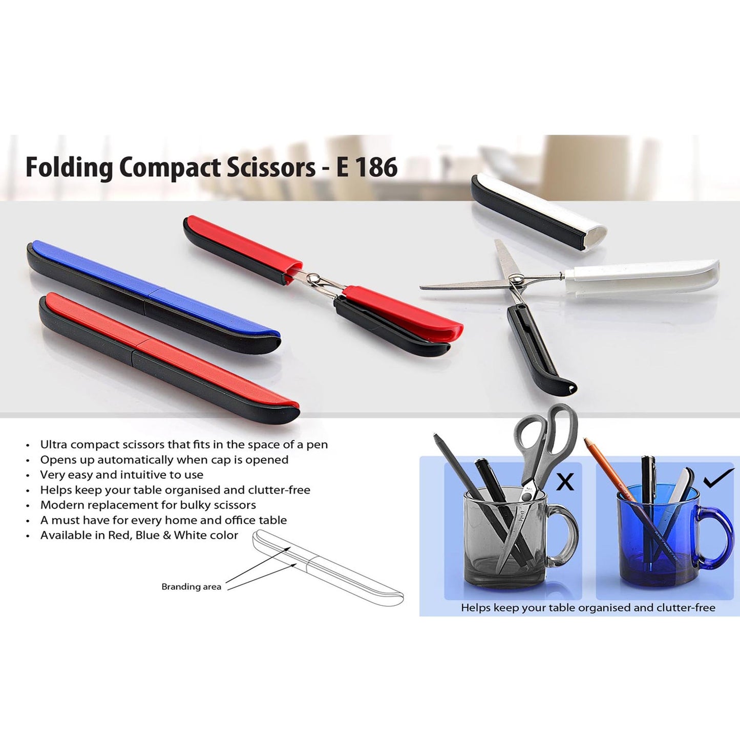 Folding Compact Scissors - E 186