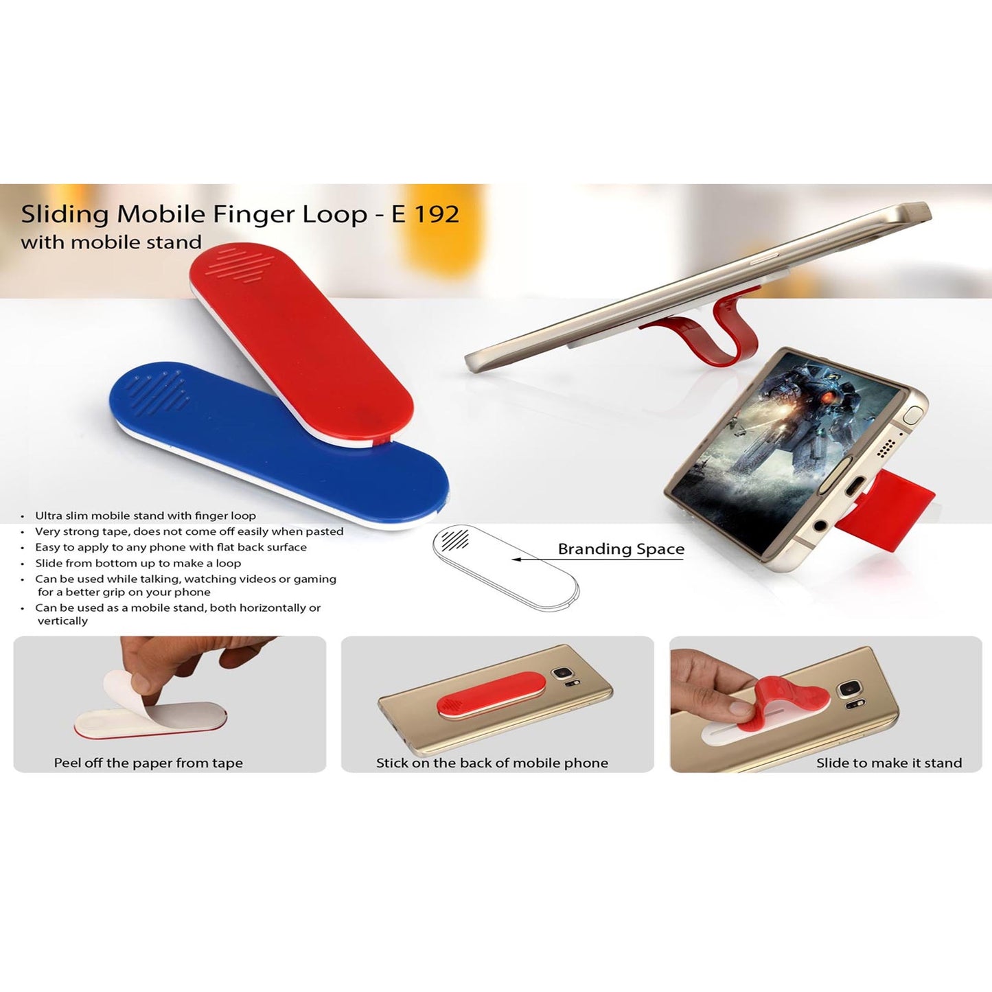 Sliding mobile finger loop - E 192