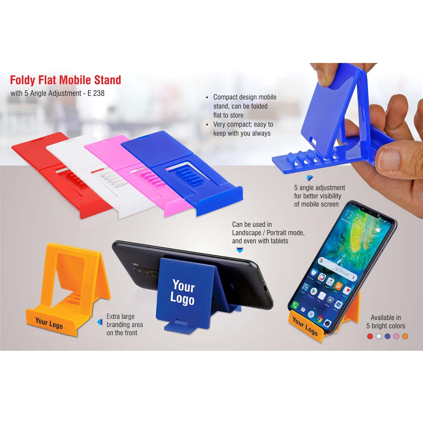 FoldyFlat mobile stand with 5 angle adjustment - E 238