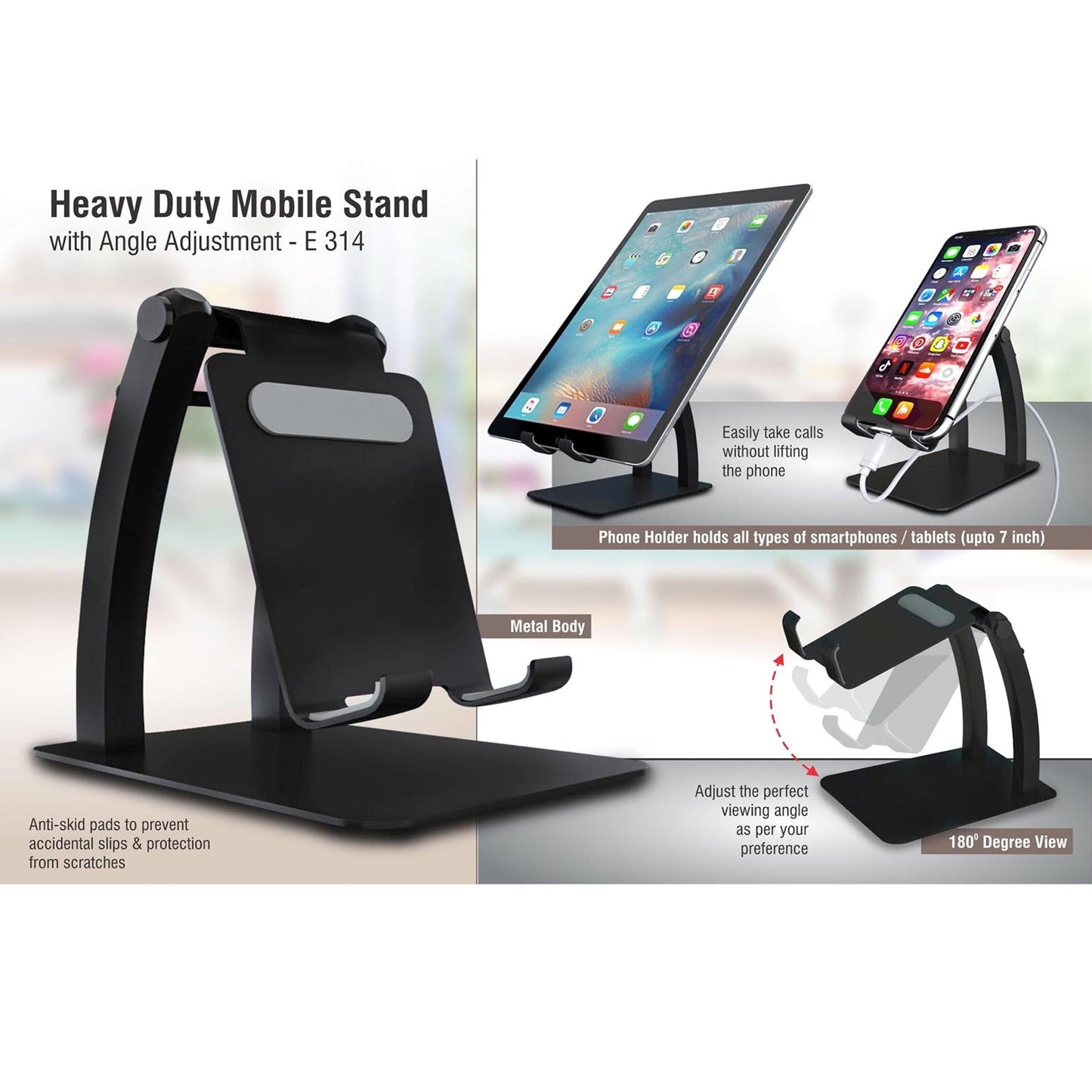 Heavy duty Mobile stand with angle adjustment - E 314