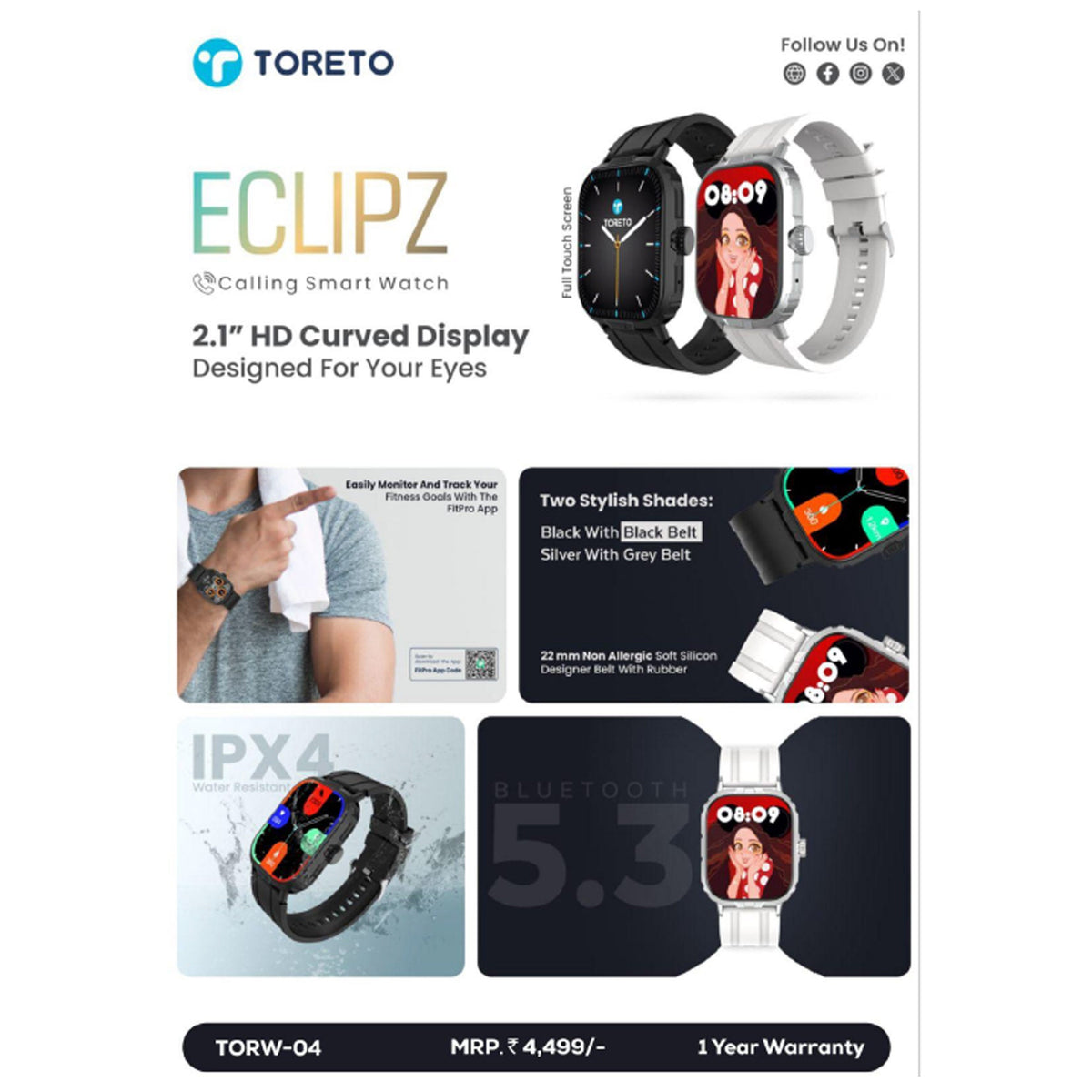 Toreto - Eclipz Smart Watch