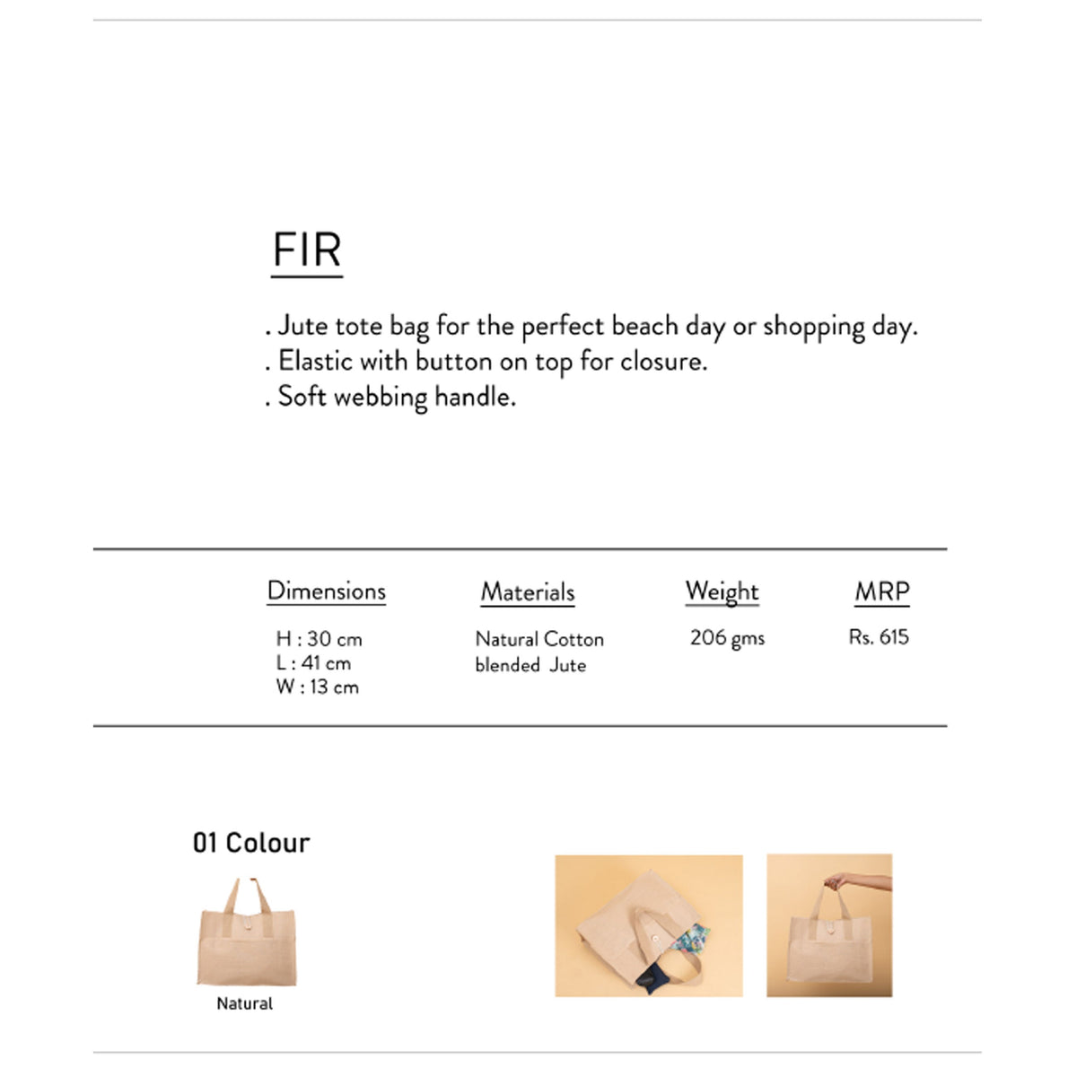 Oblique - Fir Jute Shopping Bag