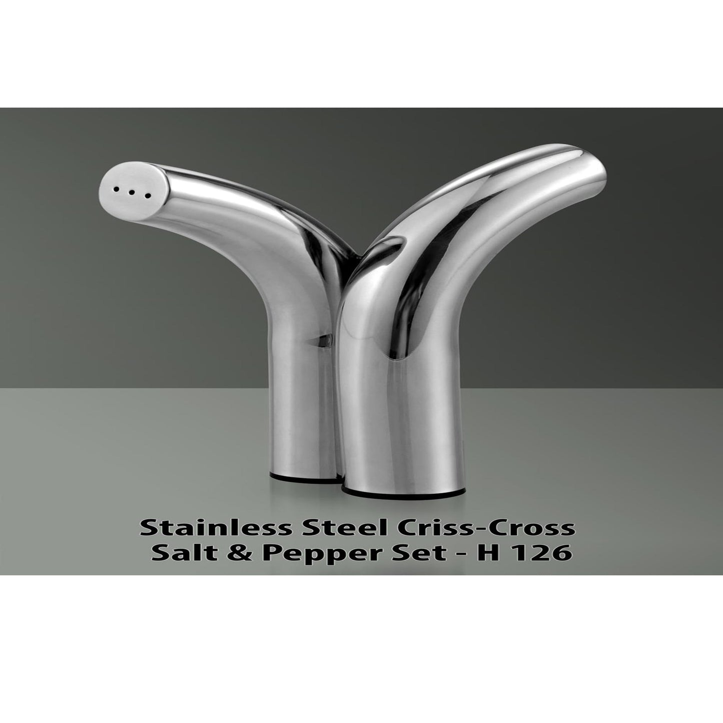SS Criss cross Salt pepper set - H 126