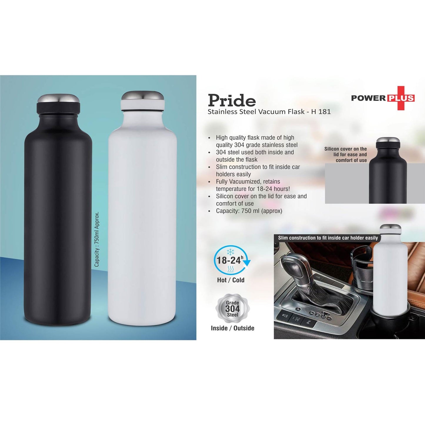 Pride Stainless Steel Vacuum flask (750ml Approx) - H 181