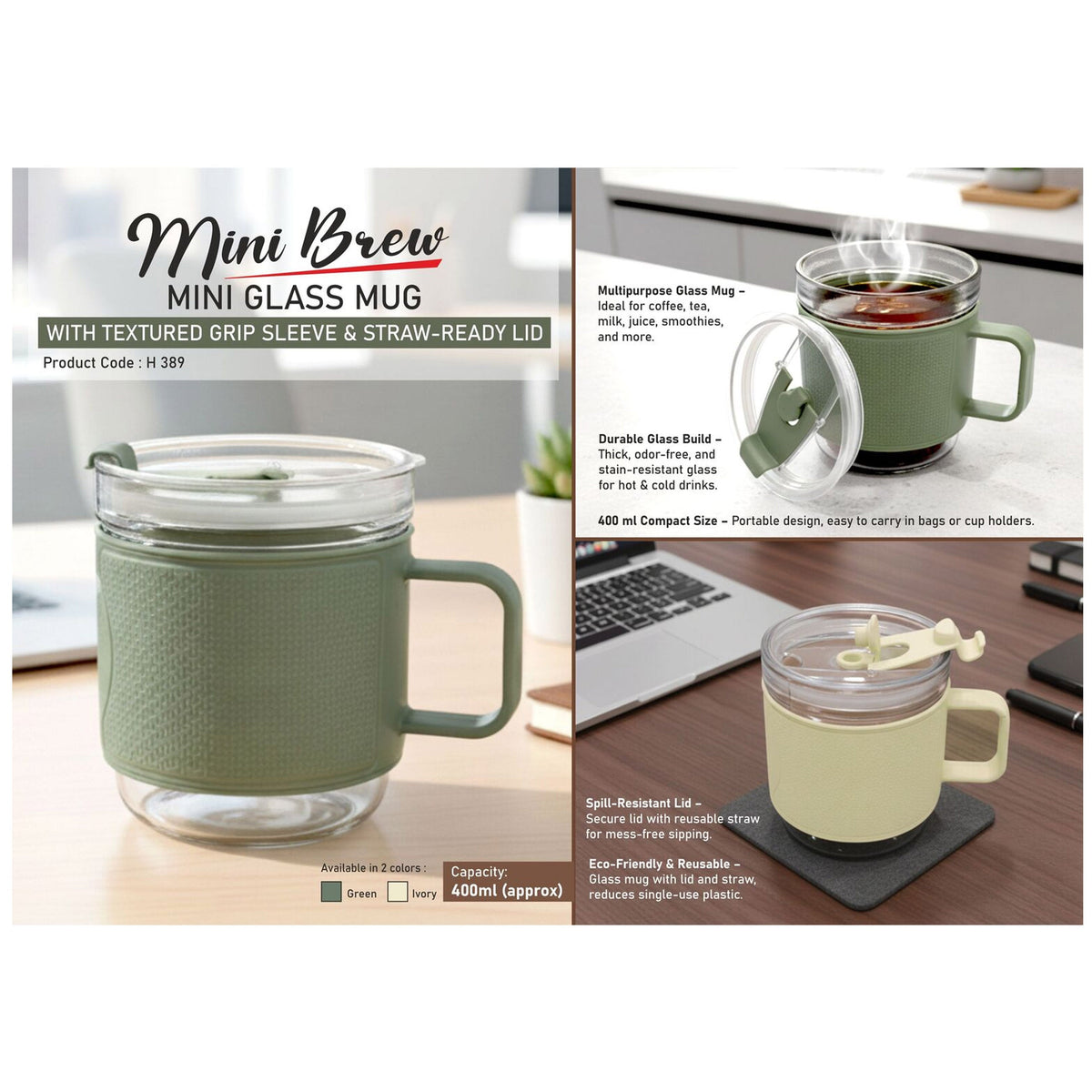 Power Plus - Mini Brew Mini Glass Mug - H 389