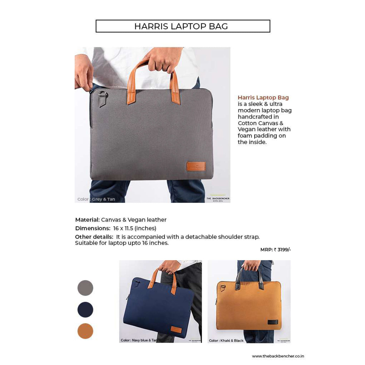 The Back Bencher - Harris Laptop Bag