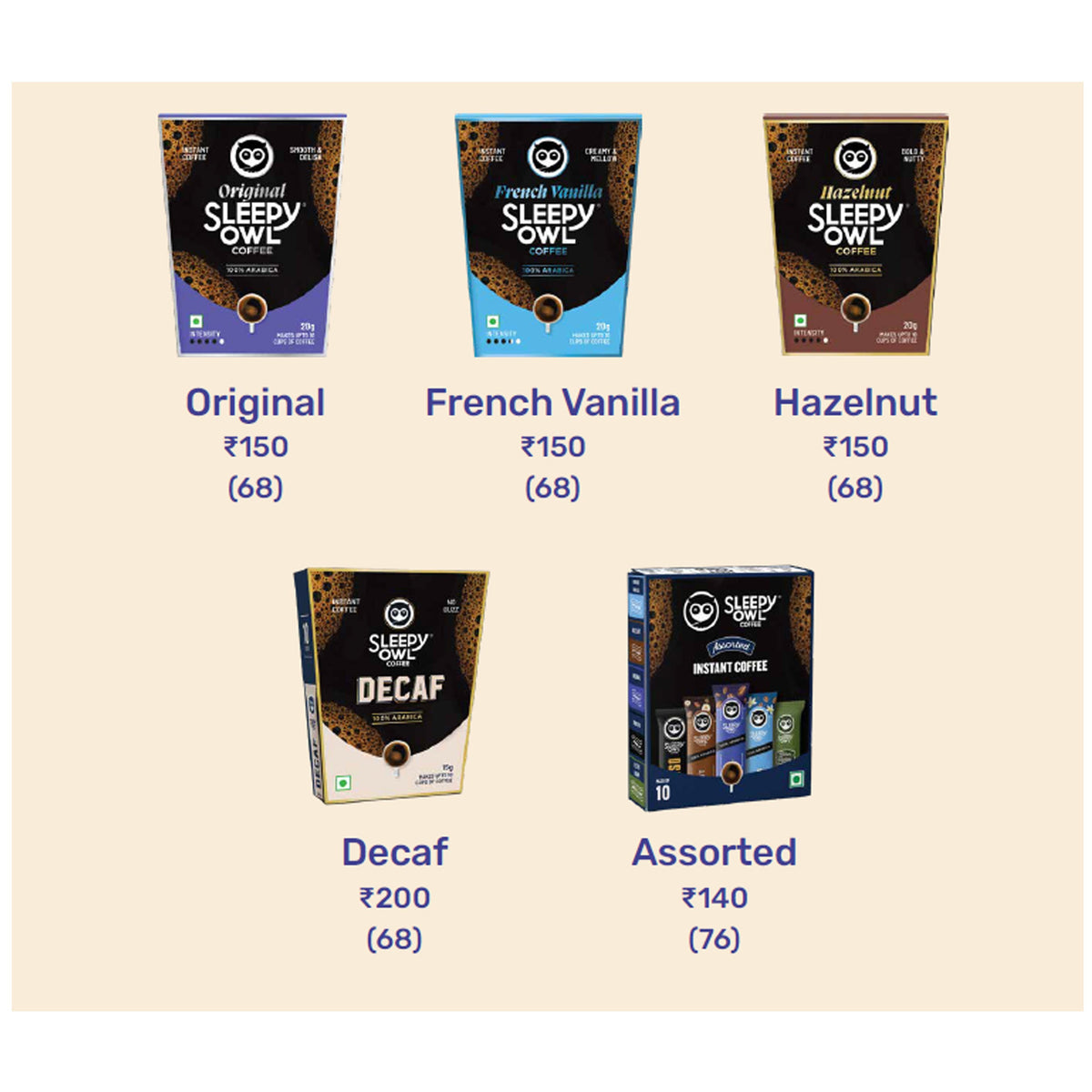 Sleepy Owl Coffee - Instant Coffee Sachets (Pack of 10)
