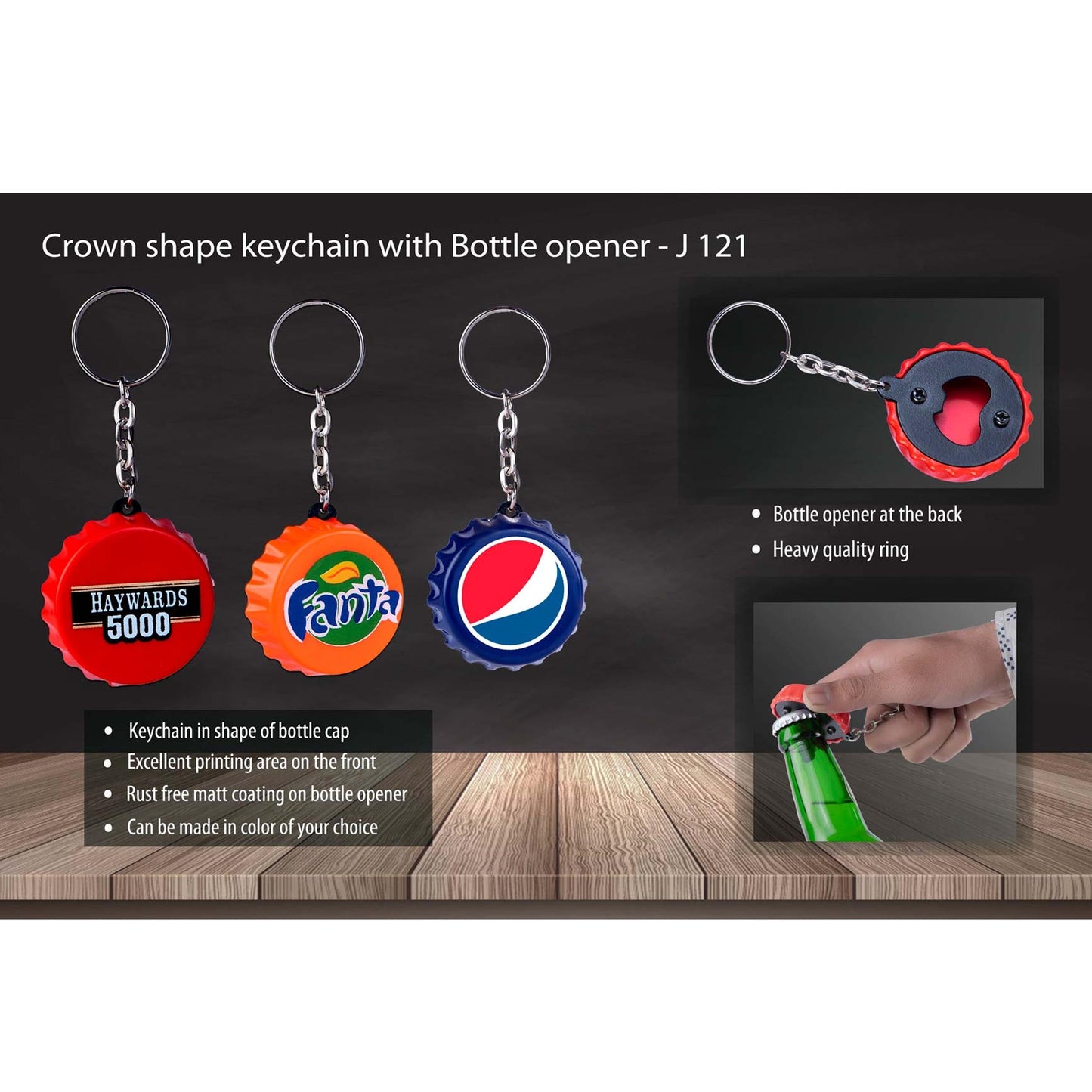 Crown shape keychain with Bottle opener - J 121