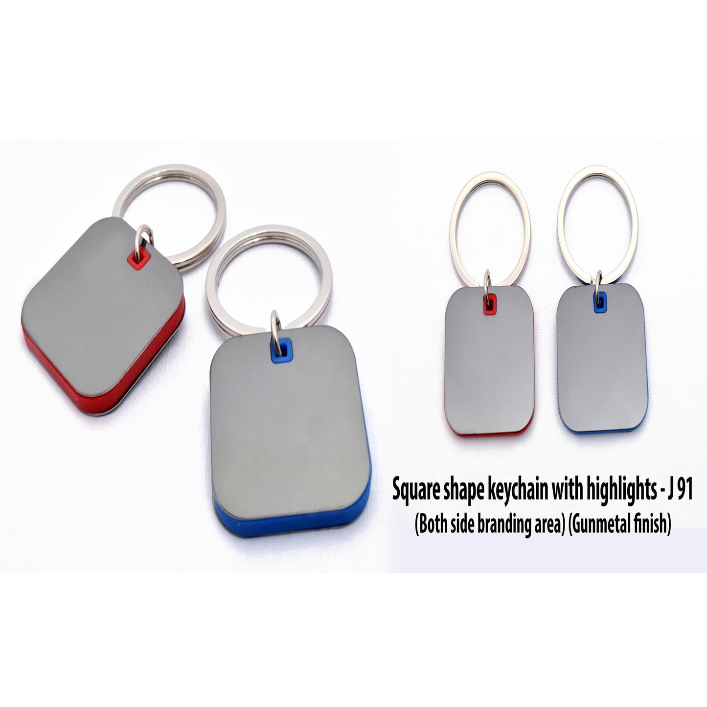 Square shape keychain with highlights - J 91