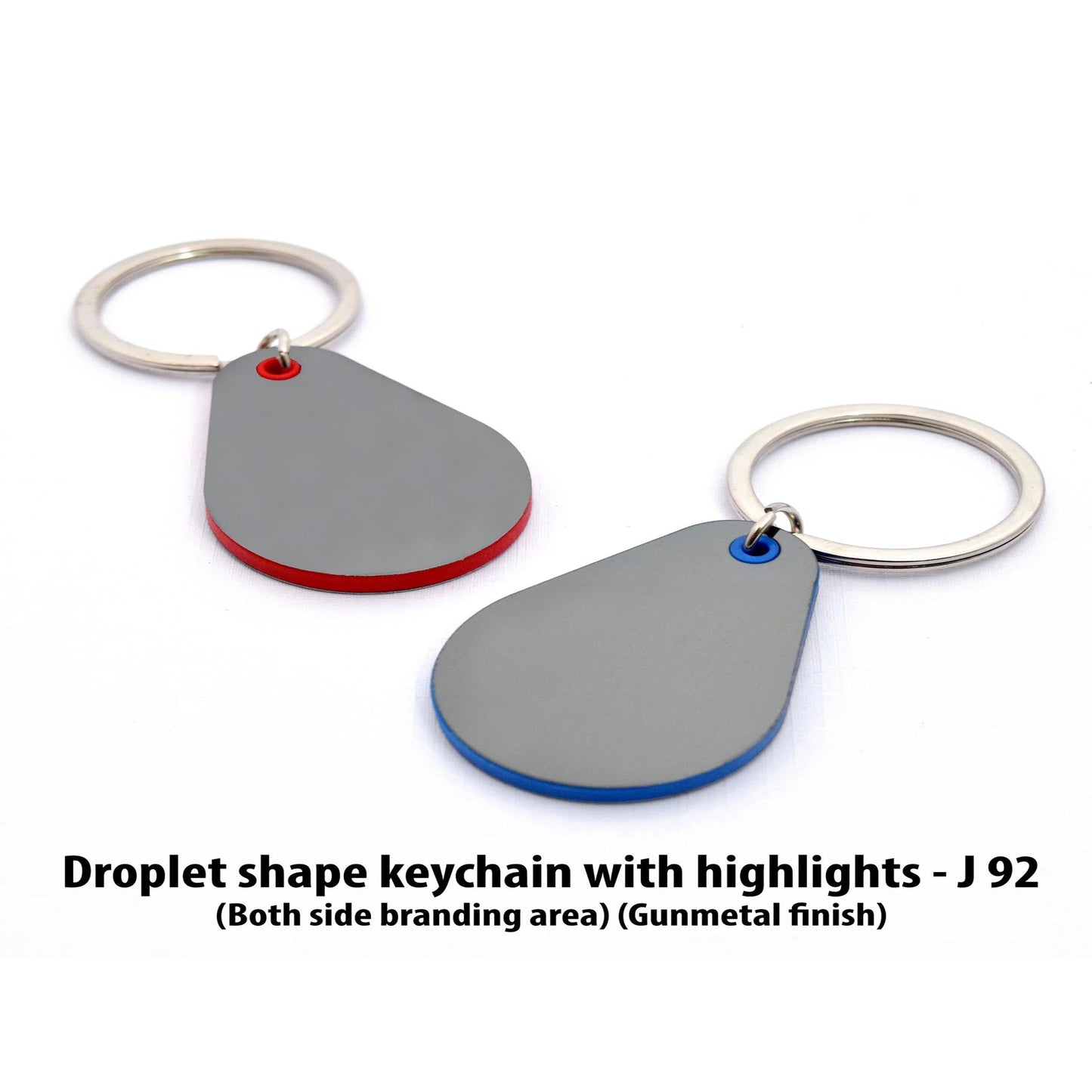 Droplet shape keychain with highlights - J 92