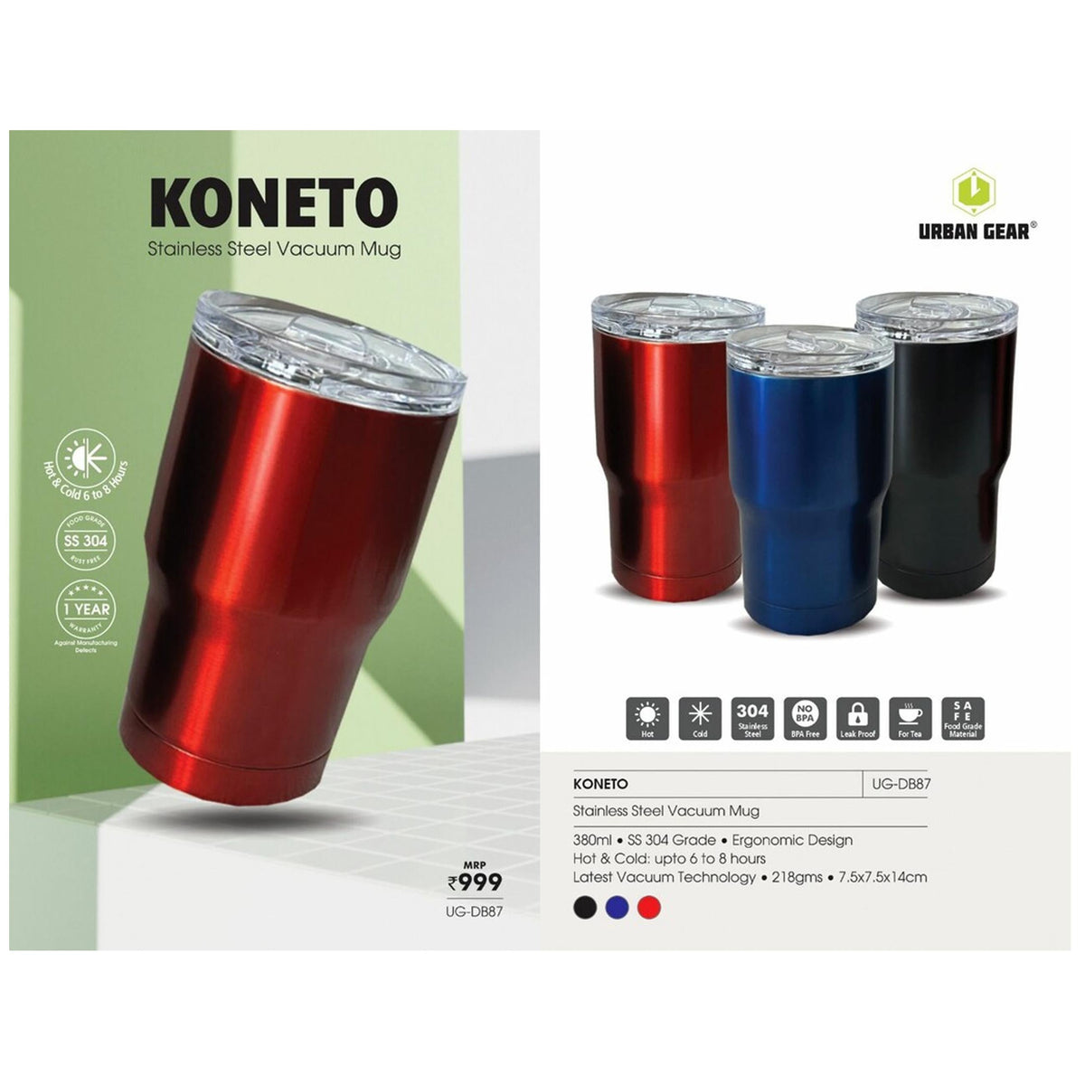 Urban Gear - Koneto SS Vacuum Mug 380ml UG-DB87