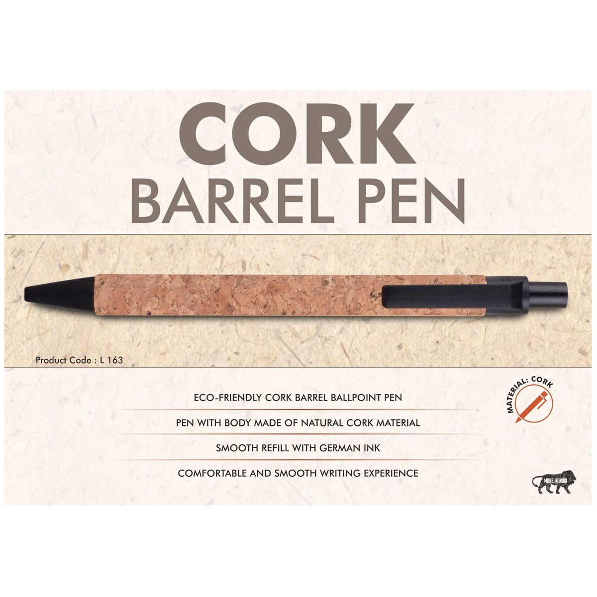 Power Plus - Cork Barrel Pen - L 163