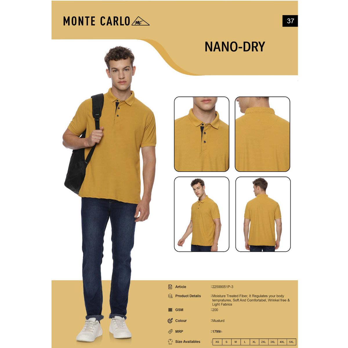 Monte Carlo - Nano Dry Fit Polo T-Shirt