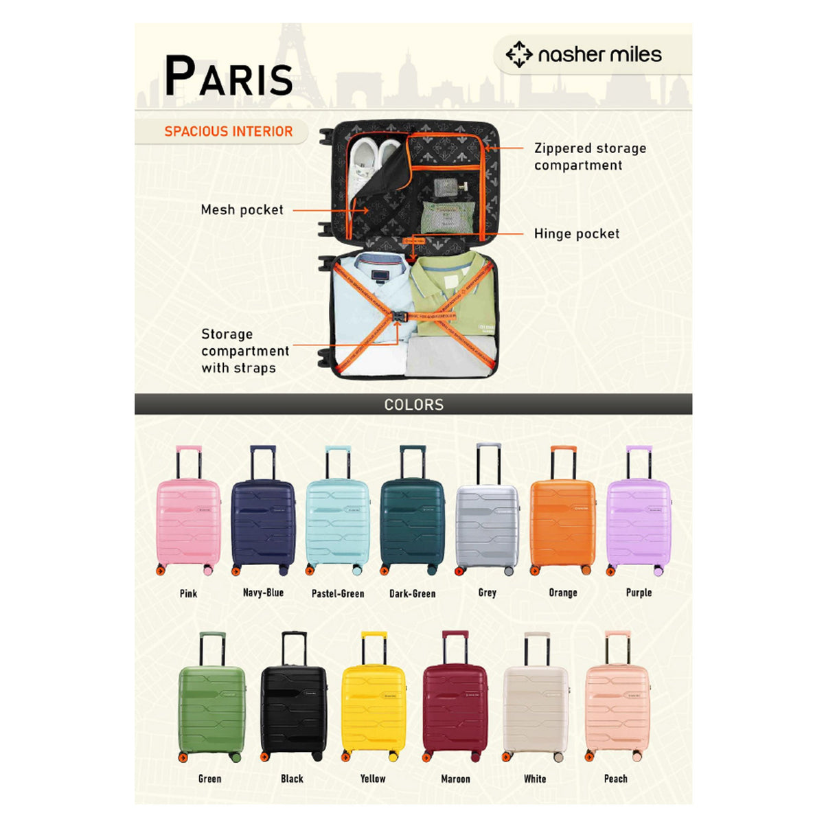 Nasher Miles - Paris Trolley Bag