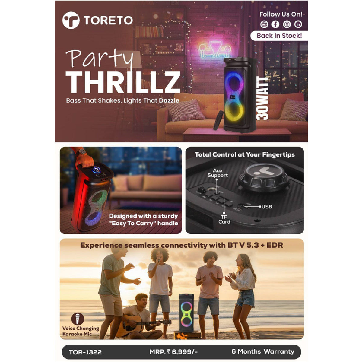 Toreto - Party Thrillz Bluetooth Speaker
