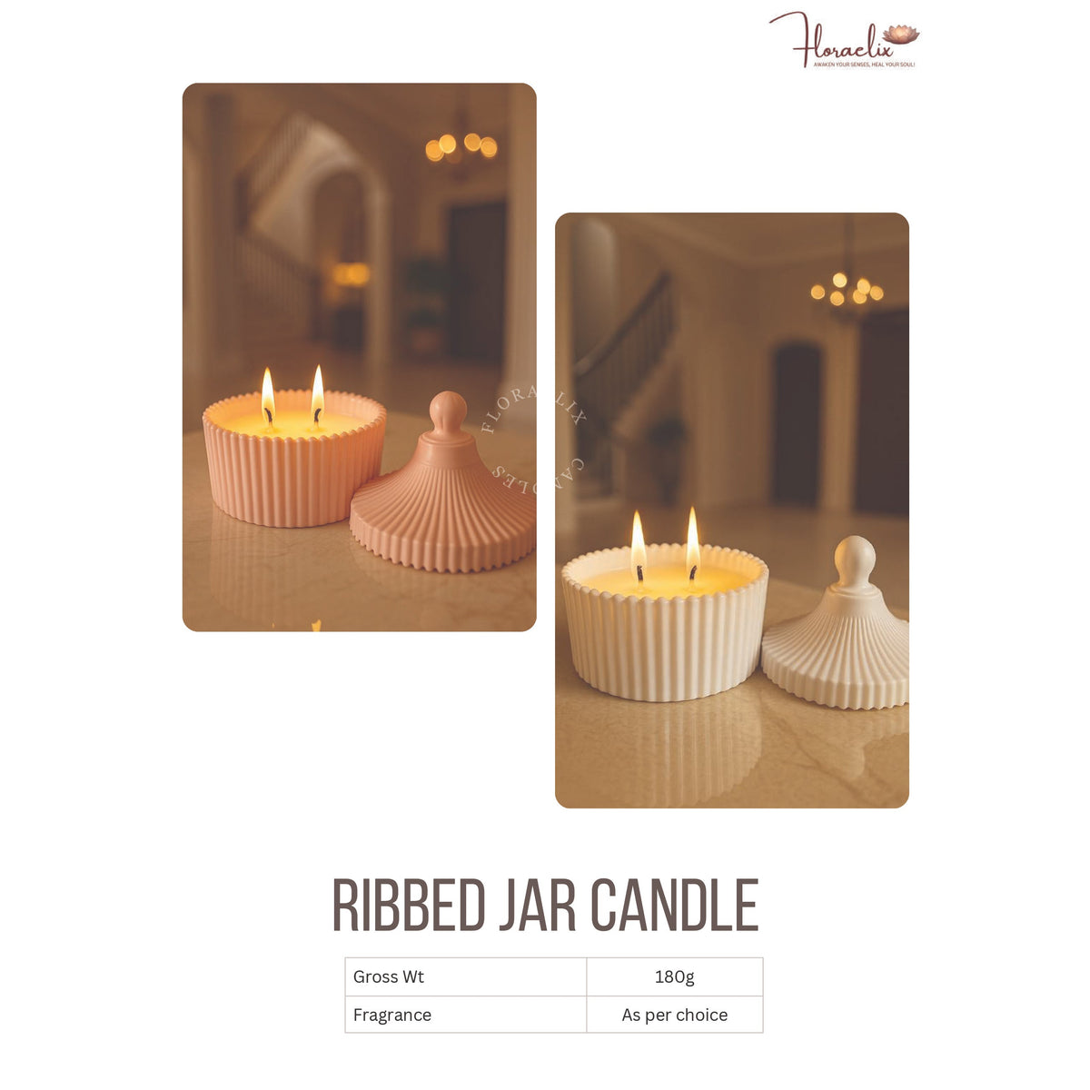 Floraelix - Ribbed Jar Candle