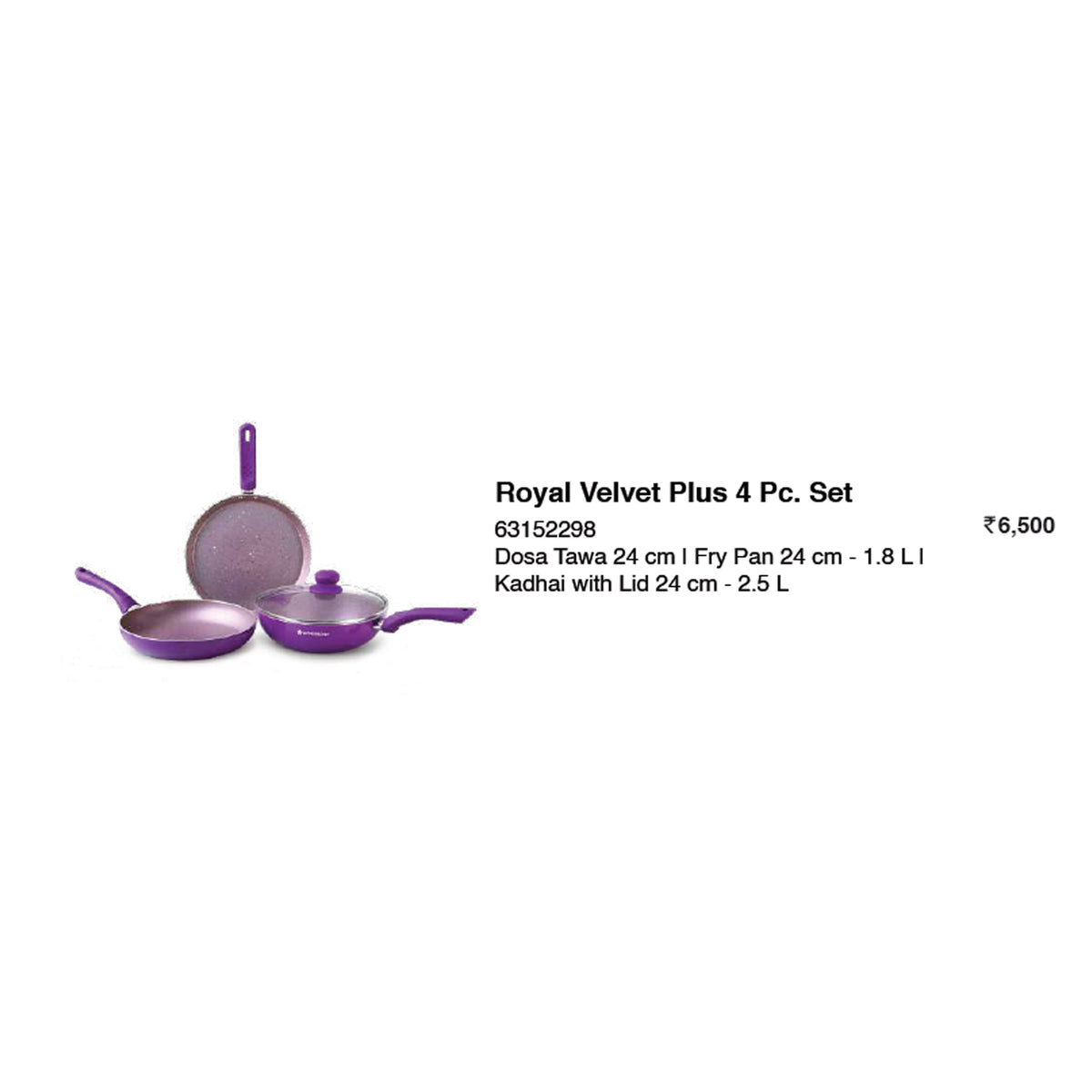 Wonder Chef - Royal Velvet Plus 4 Pc Cookware Set