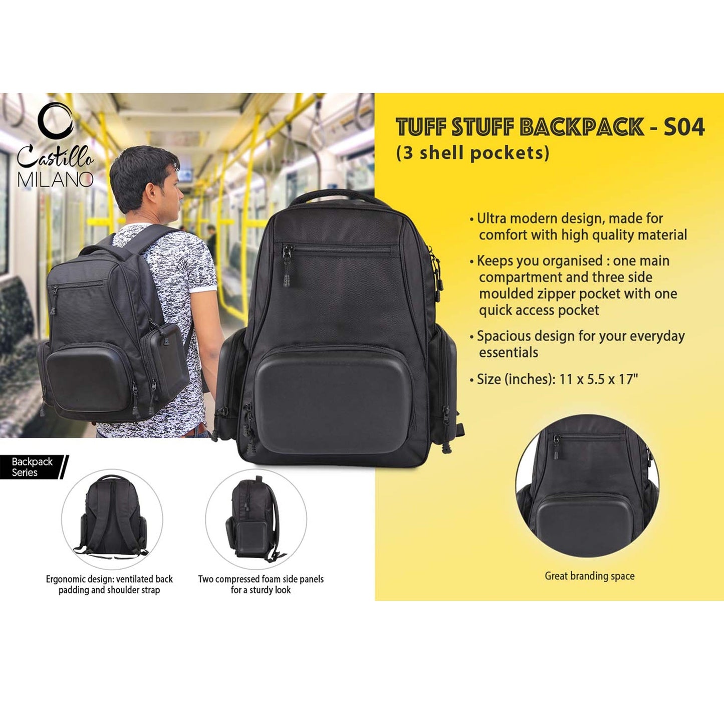 Tuff stuff Backpack (3 shell pockets) by Castillo Milano - S 04