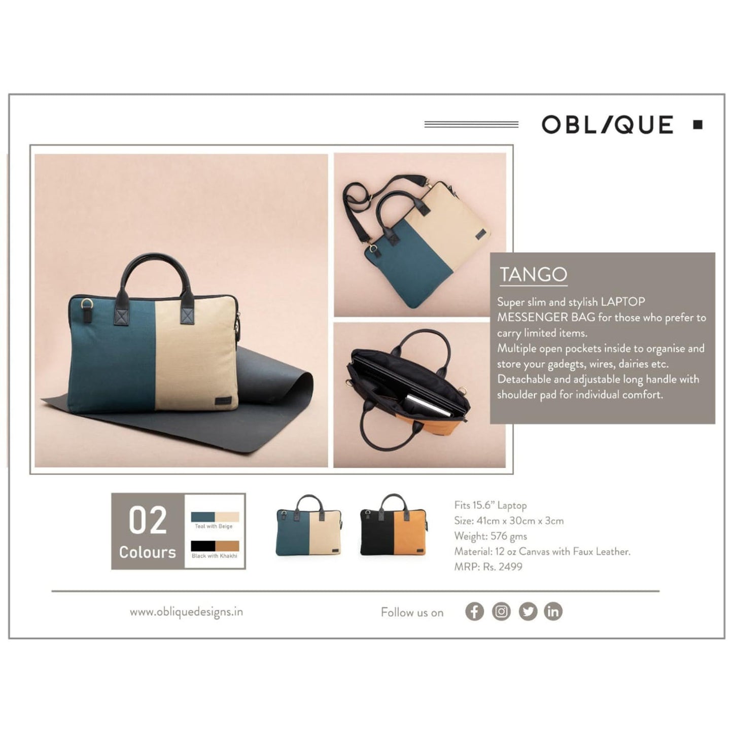 OBLIQUE TANGO LAPTOP BAG