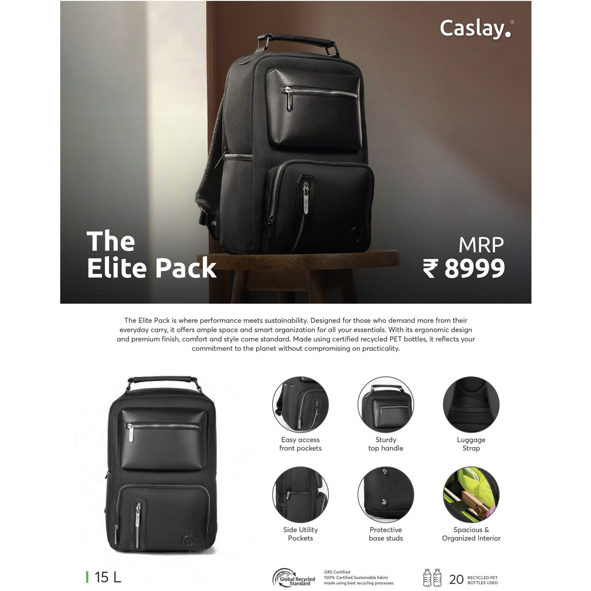 Caslay - The Elite Pack Laptop Backpack