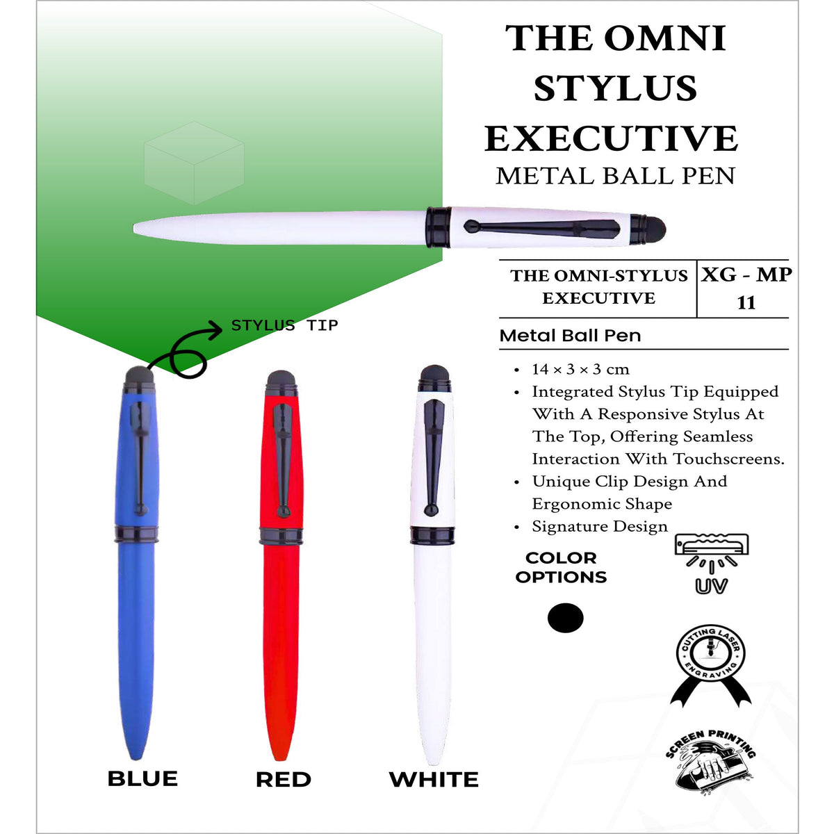 Omni Stylus Executive Metal Ball Pen - XG - MP11