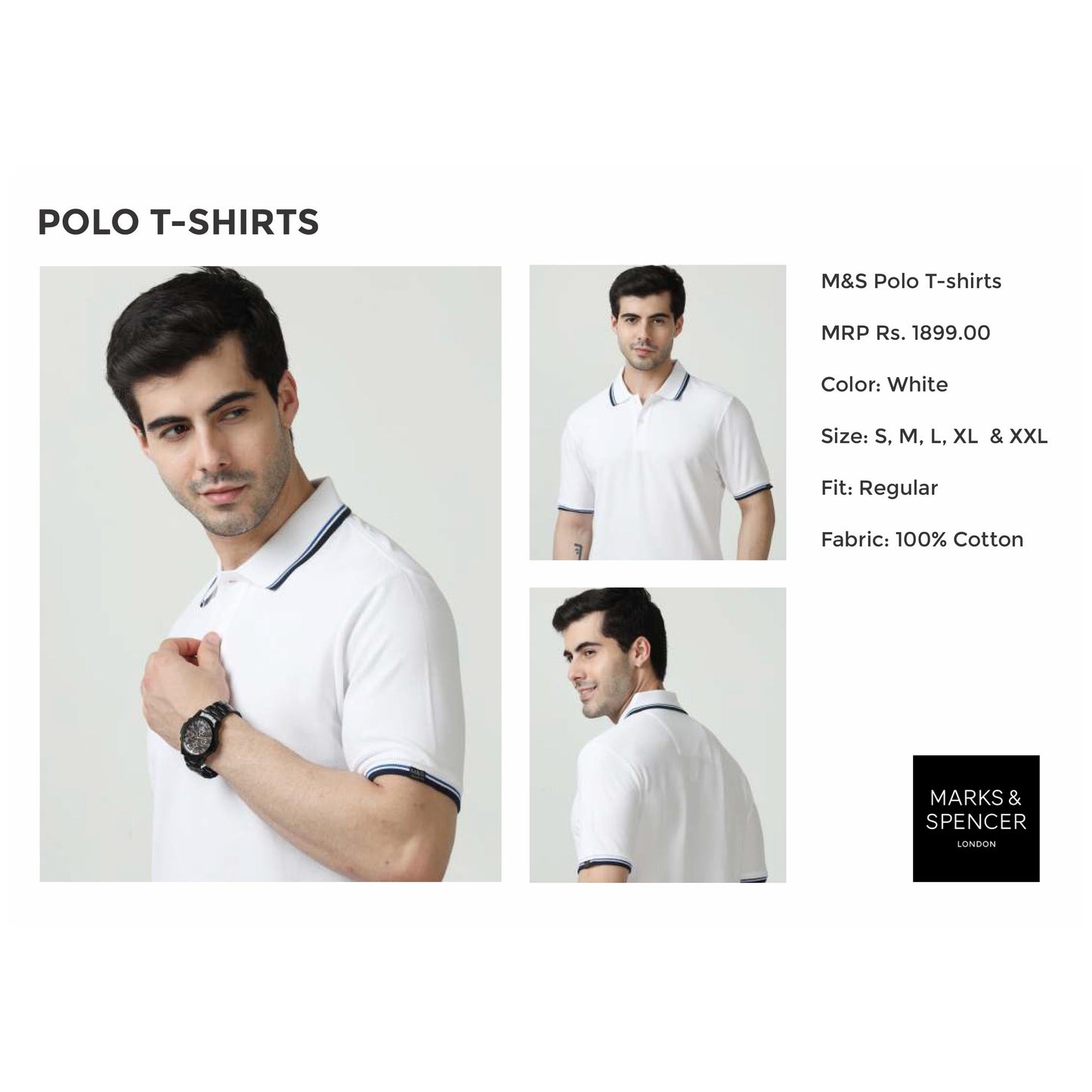 MARK & SPENCERS- POLO-T-SHIRT WITH TIPPING