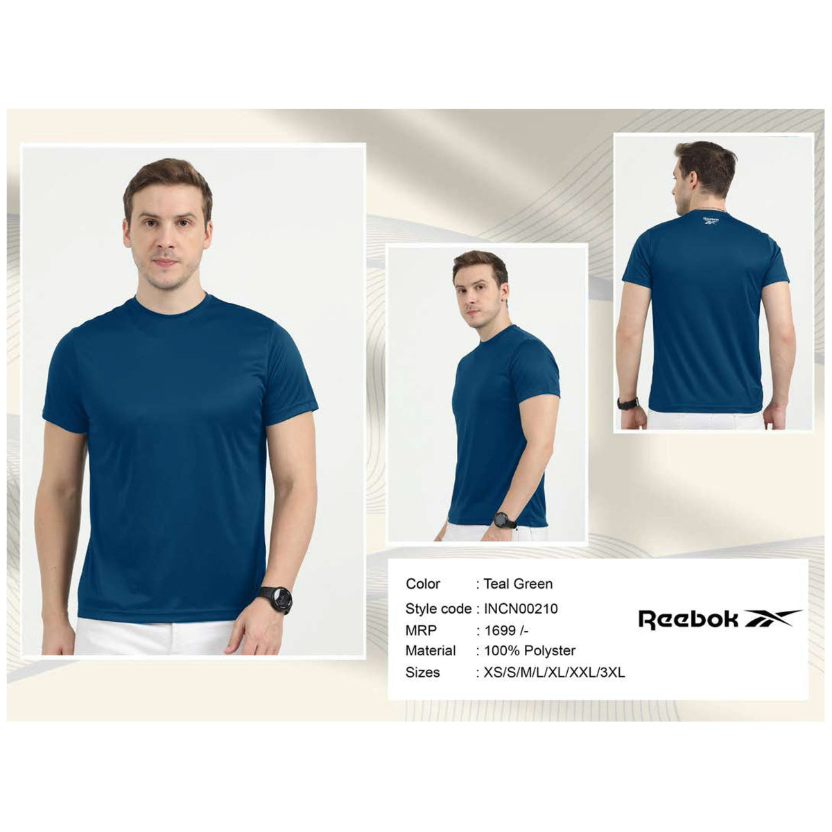 Reebok - Polyester Round Neck T-Shirt
