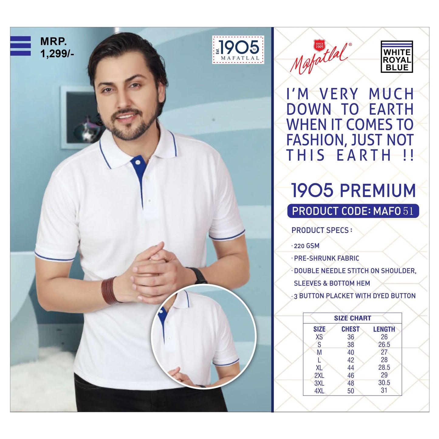 MAFATLAL - POLO-T-SHIRT WITH TIPPING