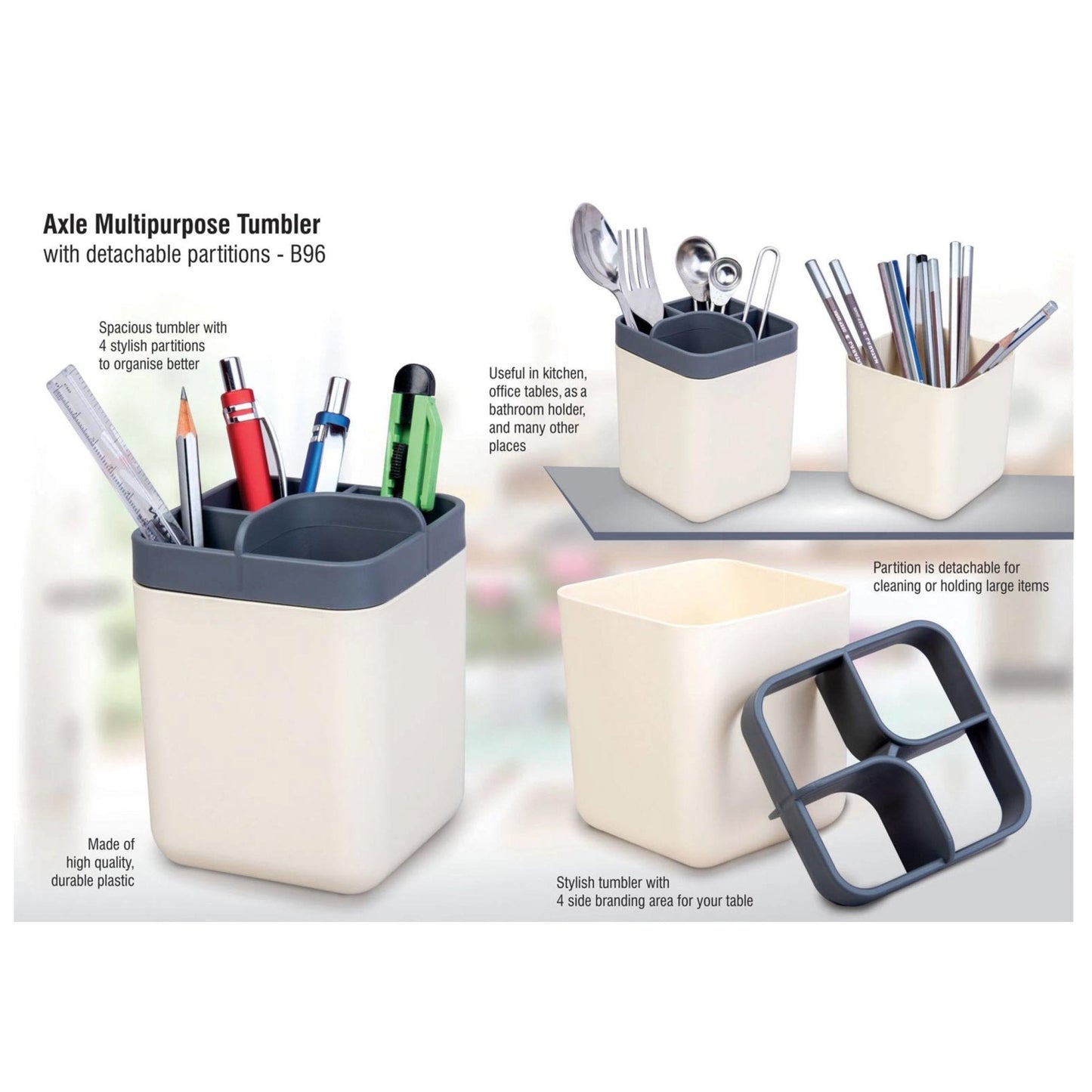 Axle Multipurpose Tumbler With Detachable Partitions - B 96